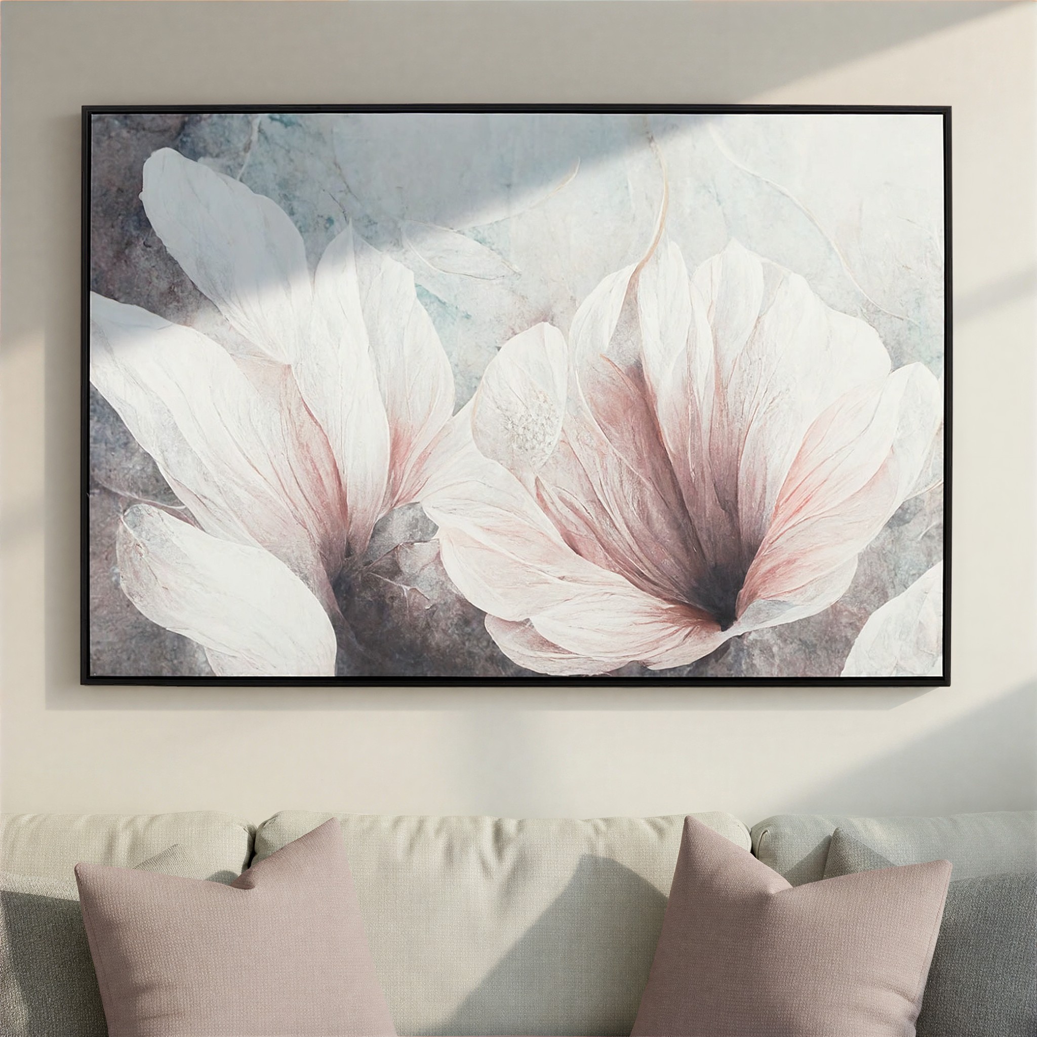 Framed Canvas Blush Shadow - 120 x 80cm