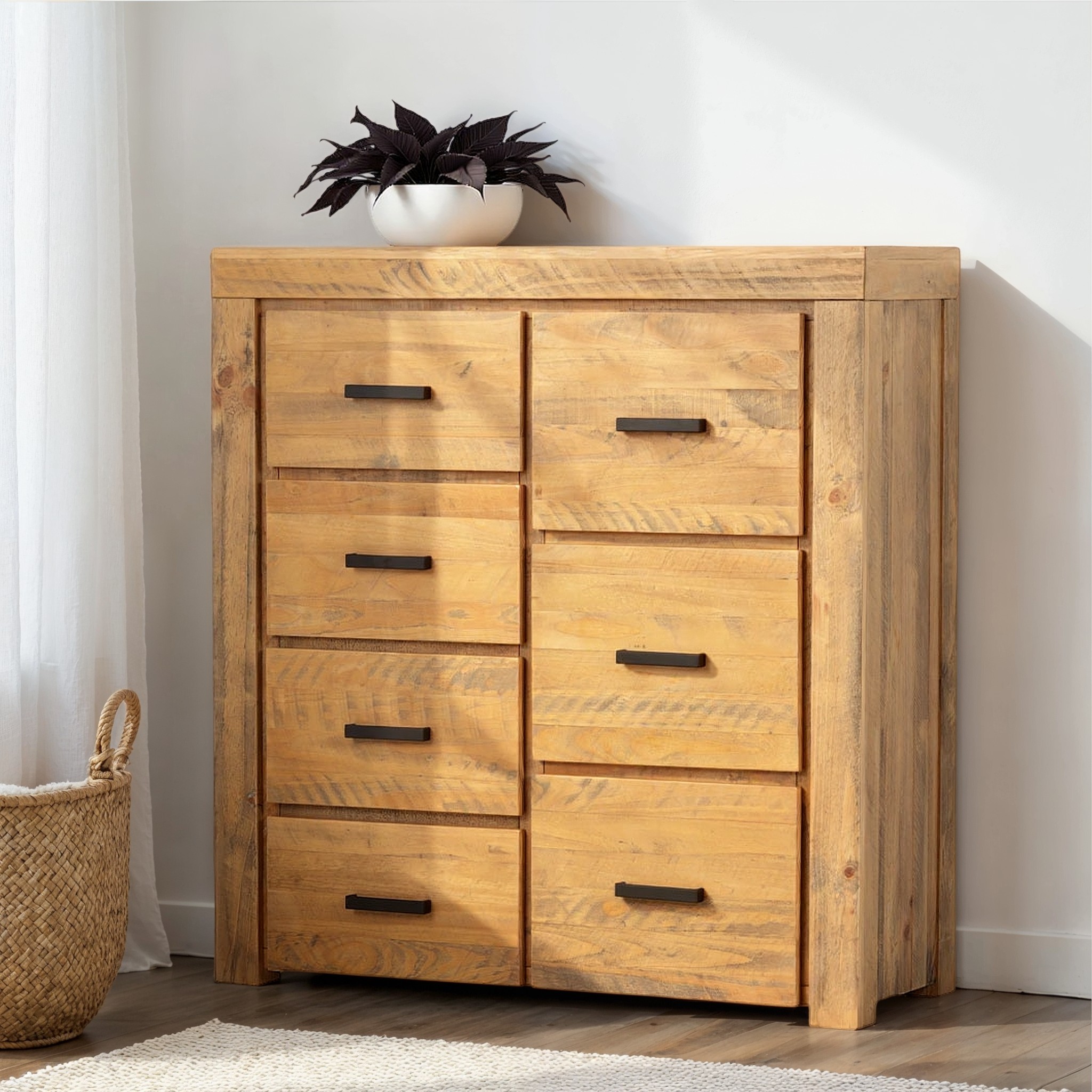 Sutton 7 Drawer Tallboy, Light