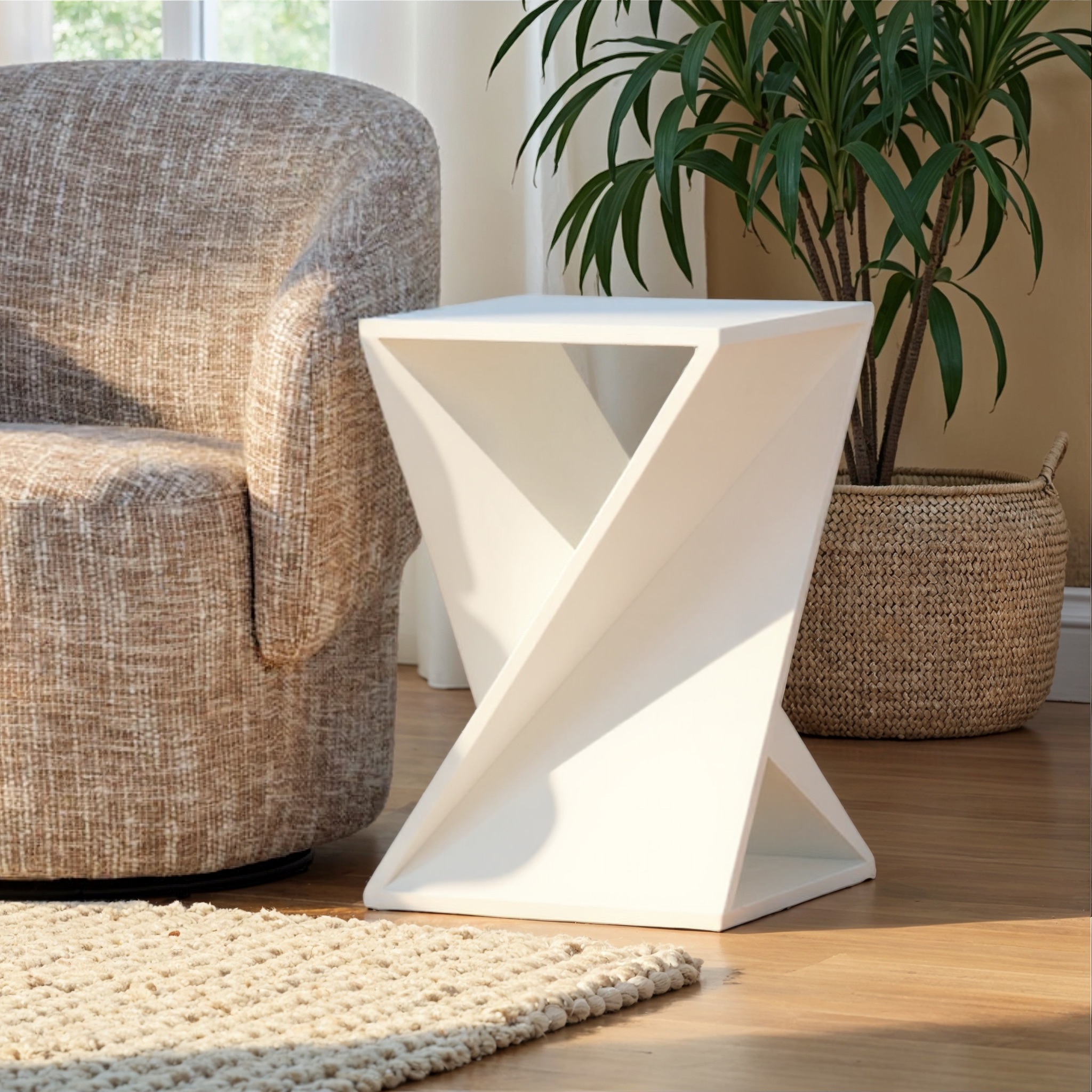 Asher Side Table, White