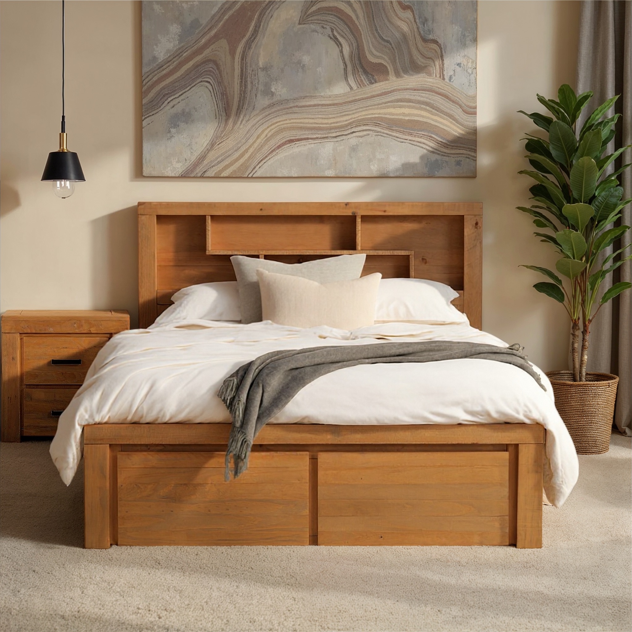Sutton Queen Bed Frame with Drawers Target Furniture NZ
