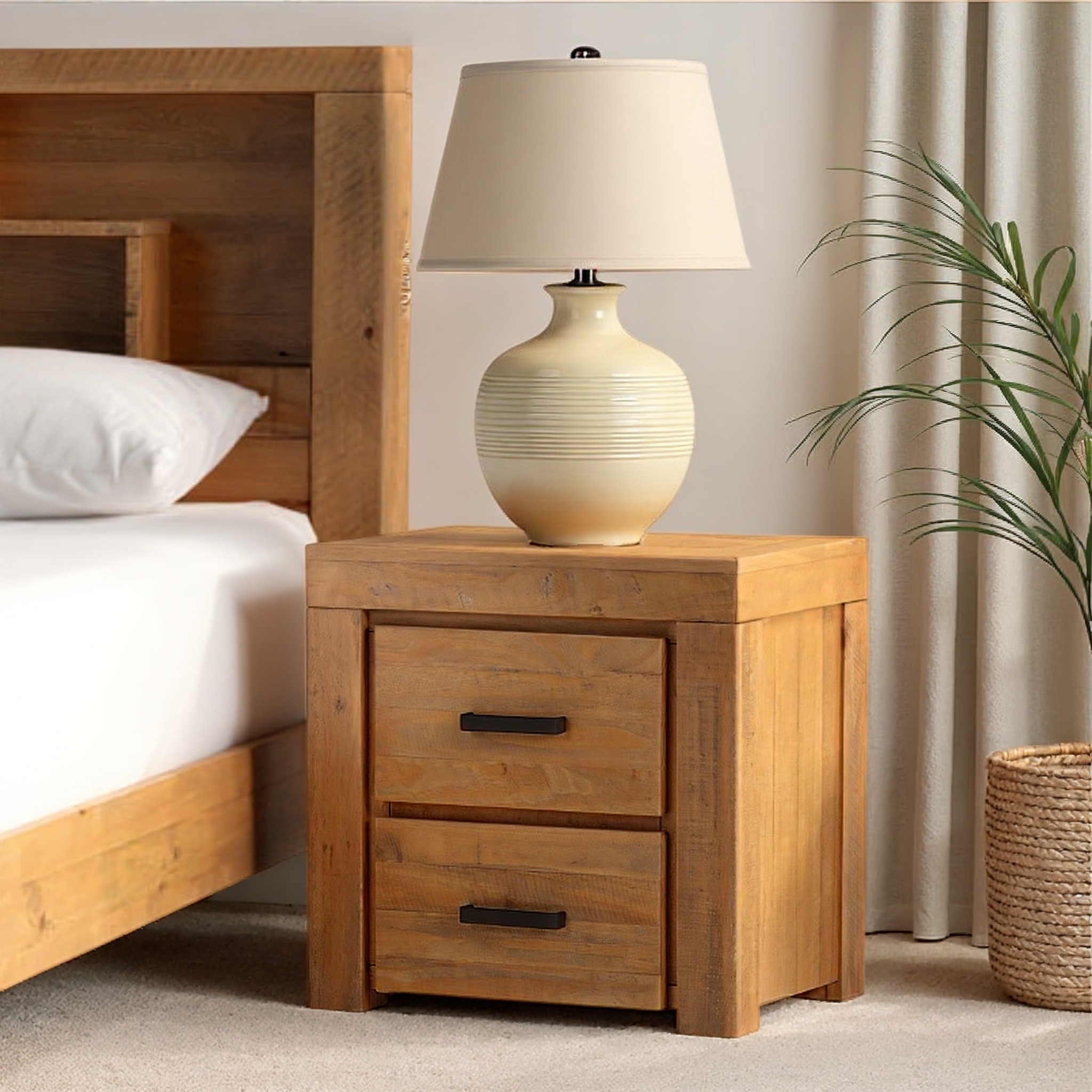 Sutton 2 Drawer Bedside, Light
