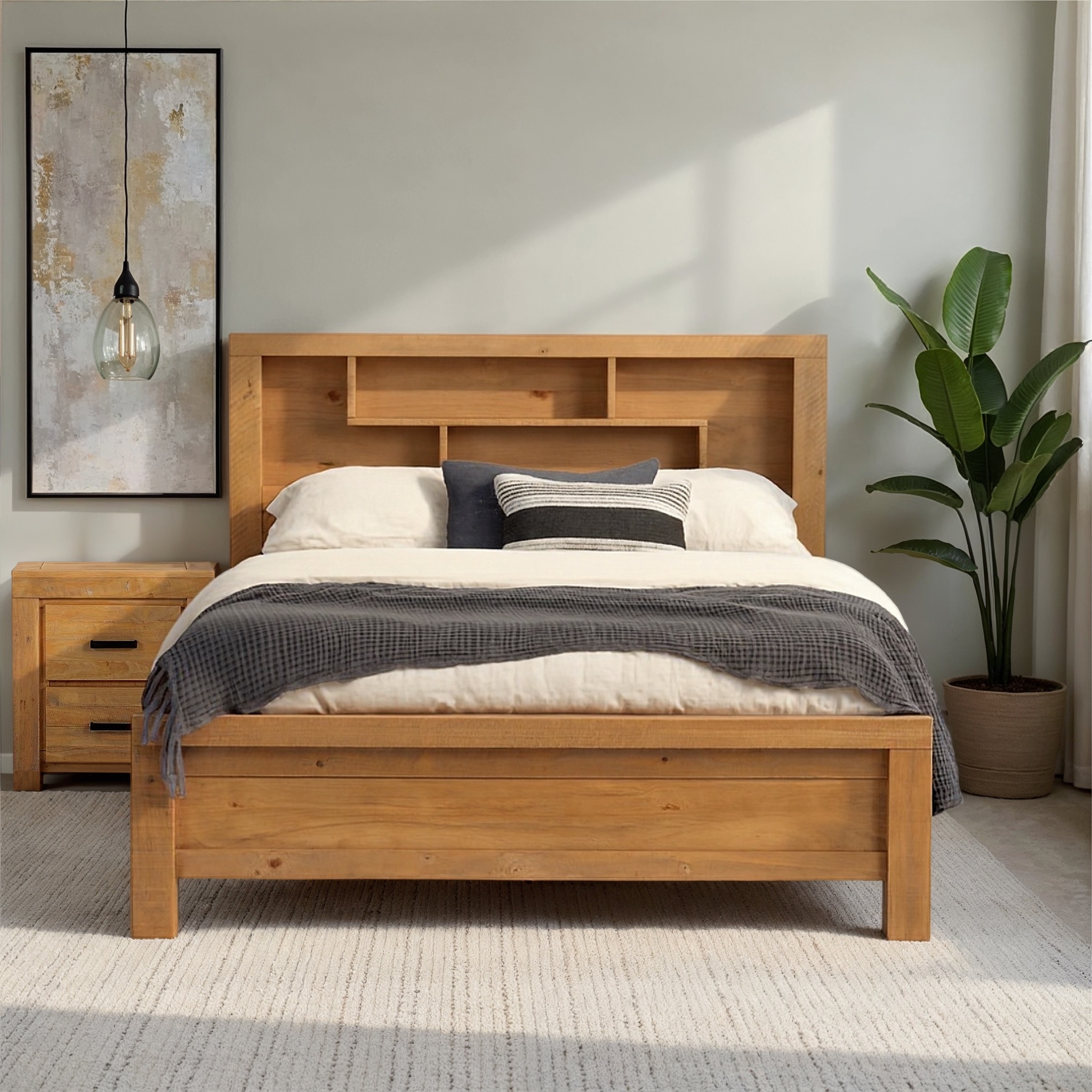Sutton Queen Bed Frame, Light