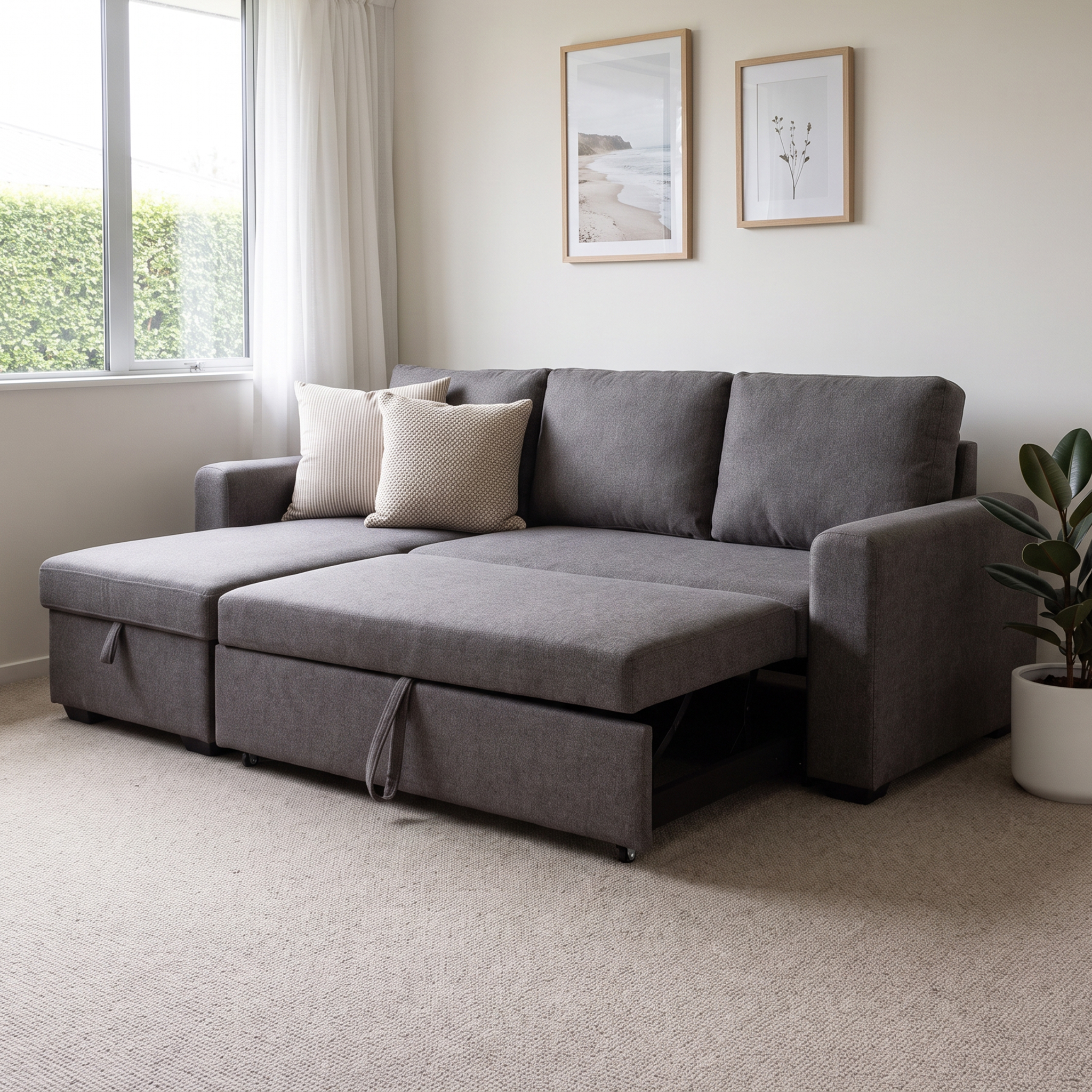 Boston Sofa Bed, Charcoal