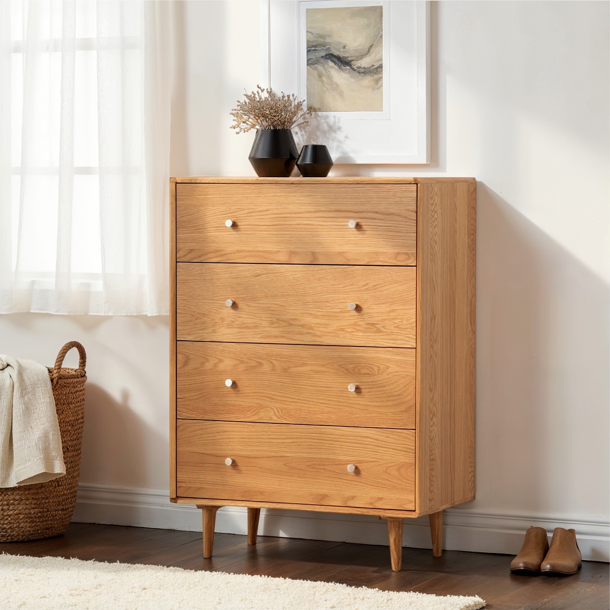 Nordic 4 Drawer Tallboy