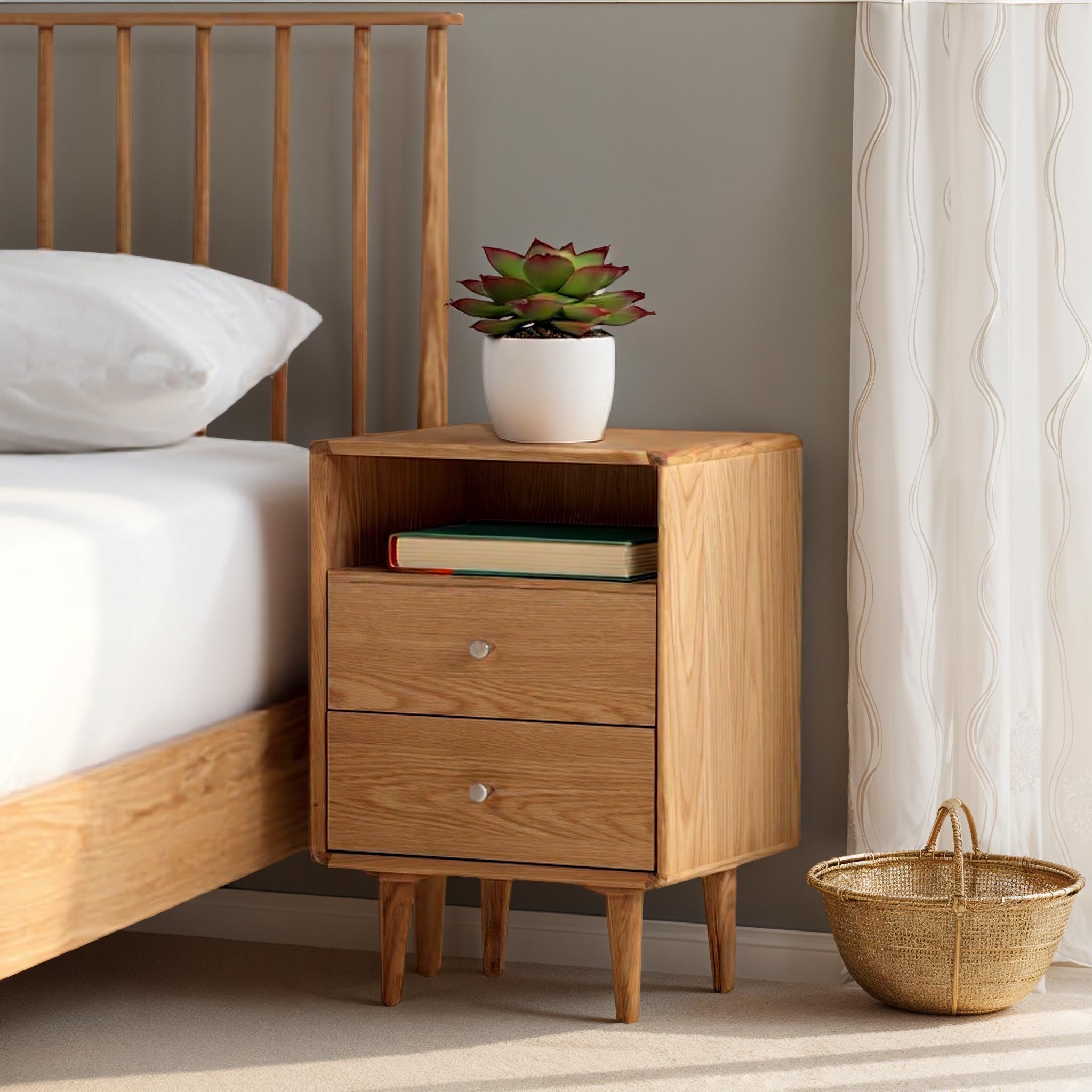 Nordic 2 Drawer Bedside