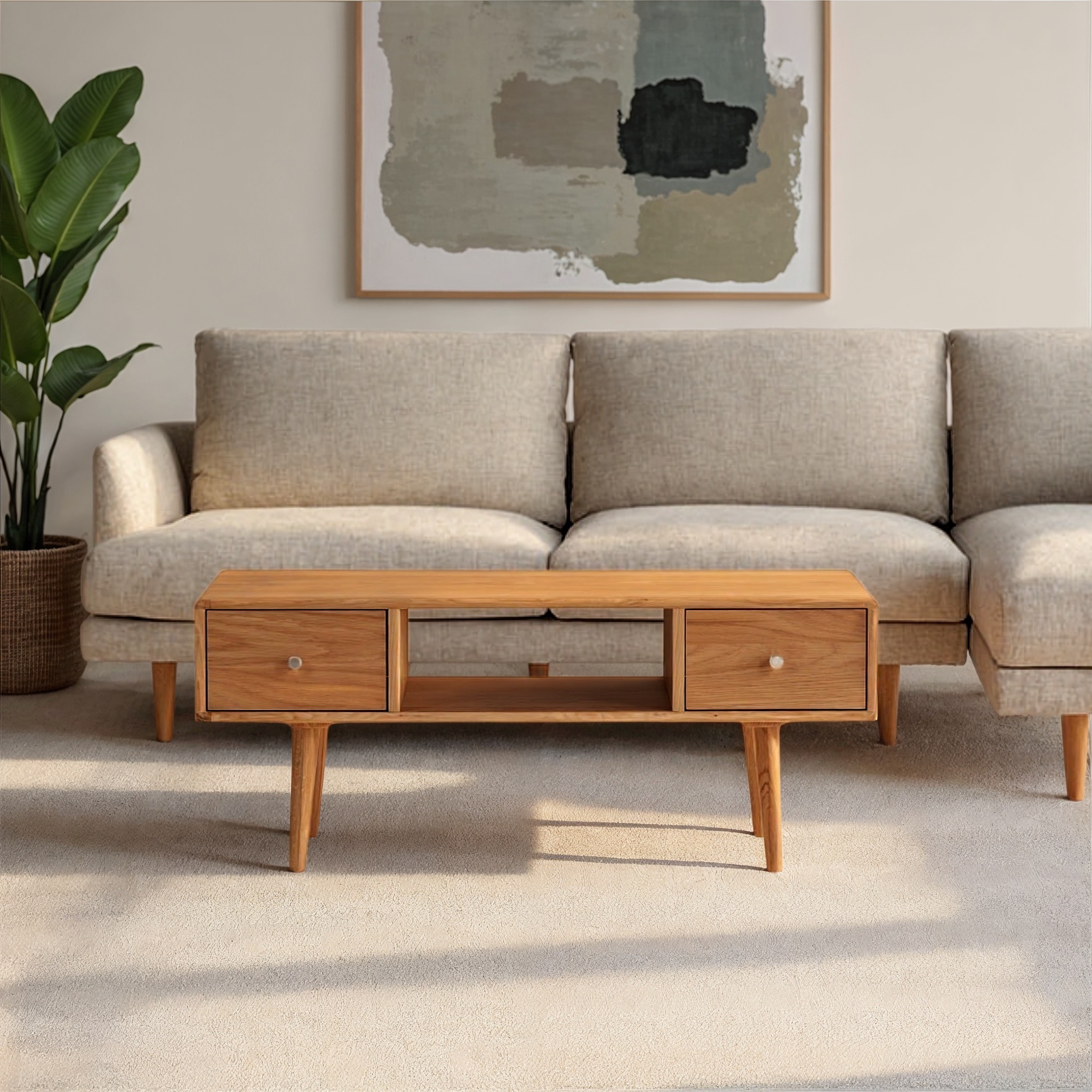 Nordic Coffee Table With Drawers