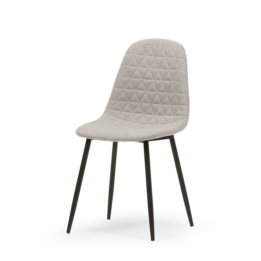 Camille Stitch Detail Dining Chair, Light Grey