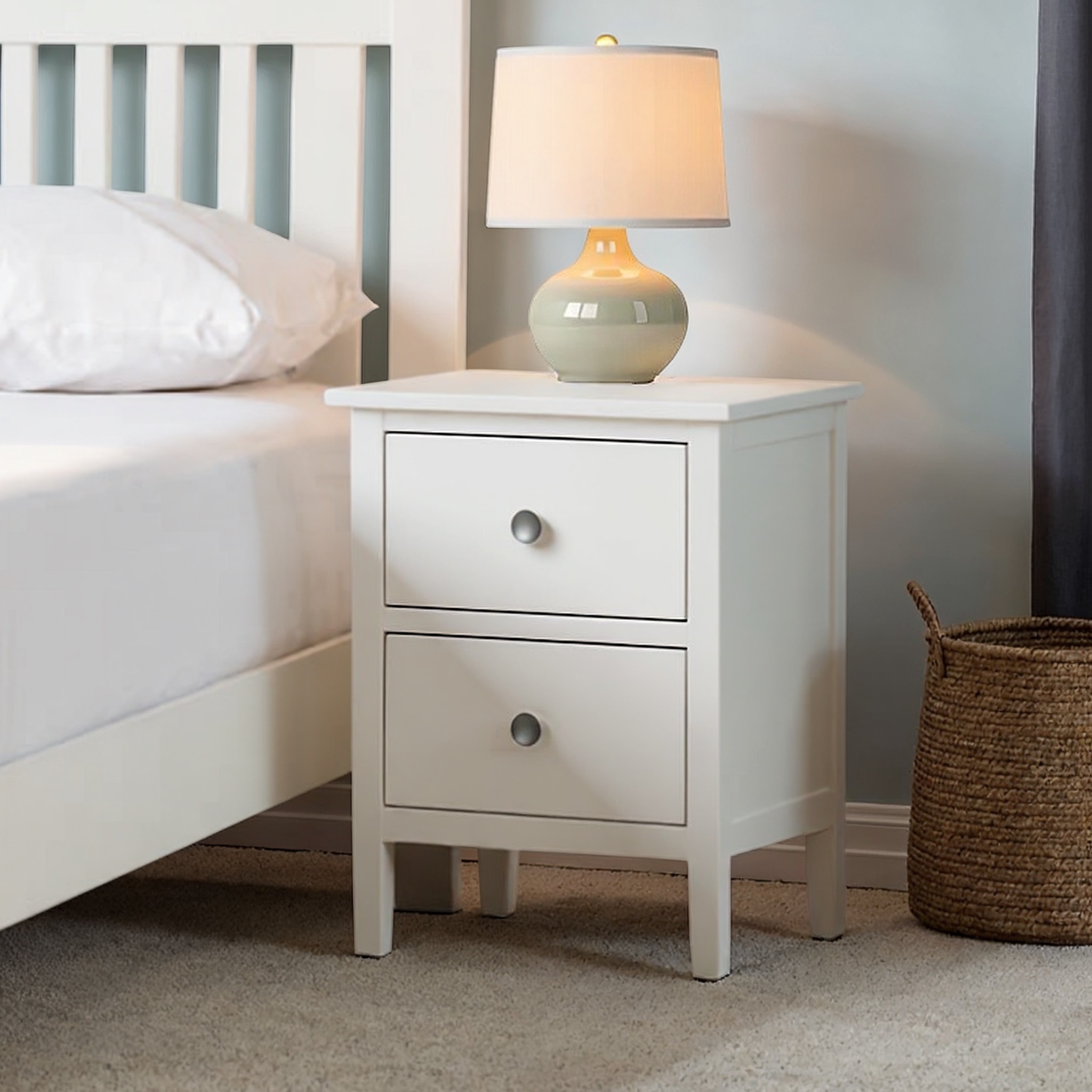 Chelsea 2 Drawer Bedside, White
