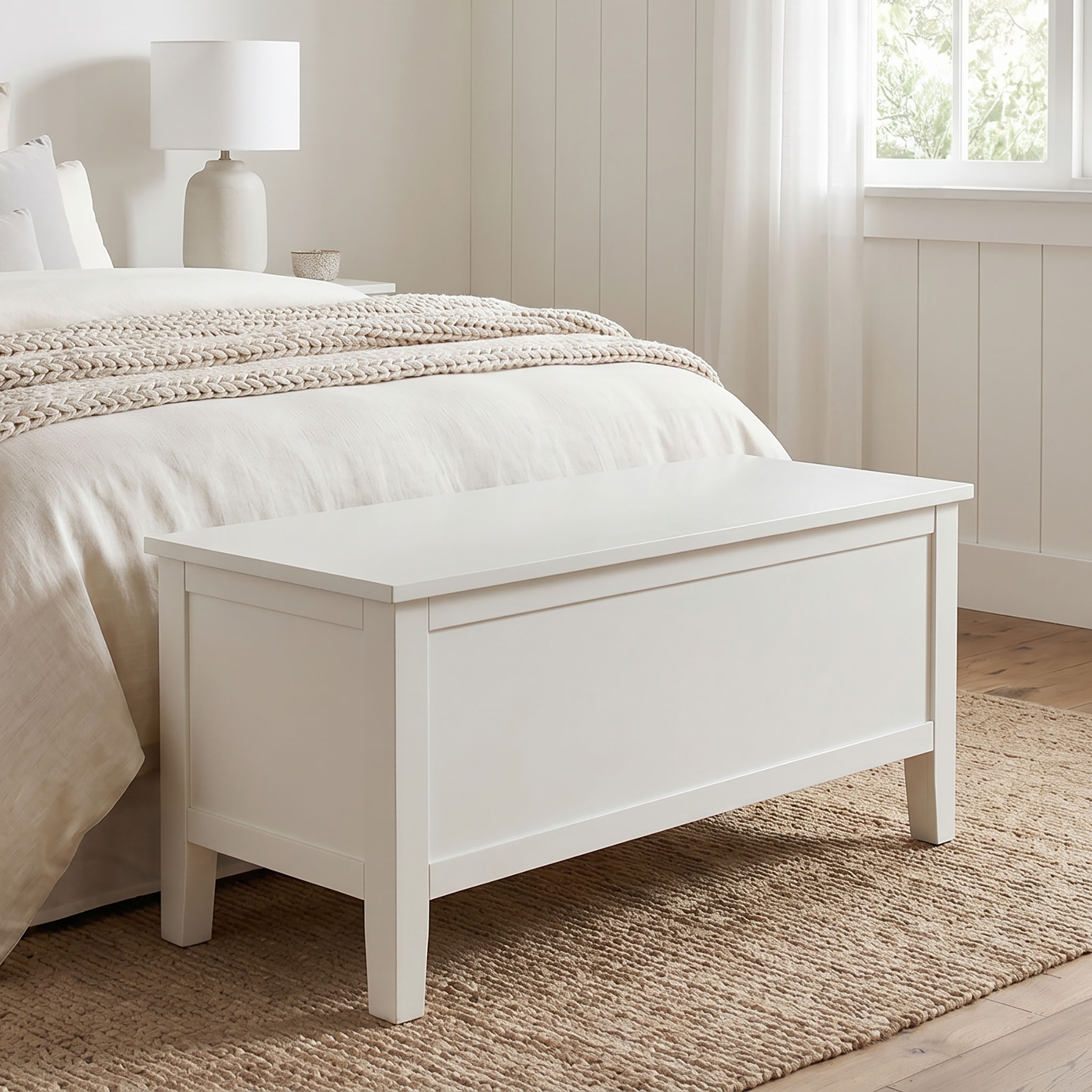 Chelsea Blanket Box, White