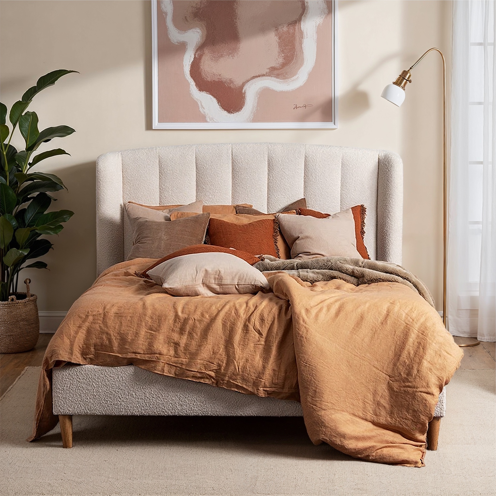 Chloe Queen Bed Frame, Cream