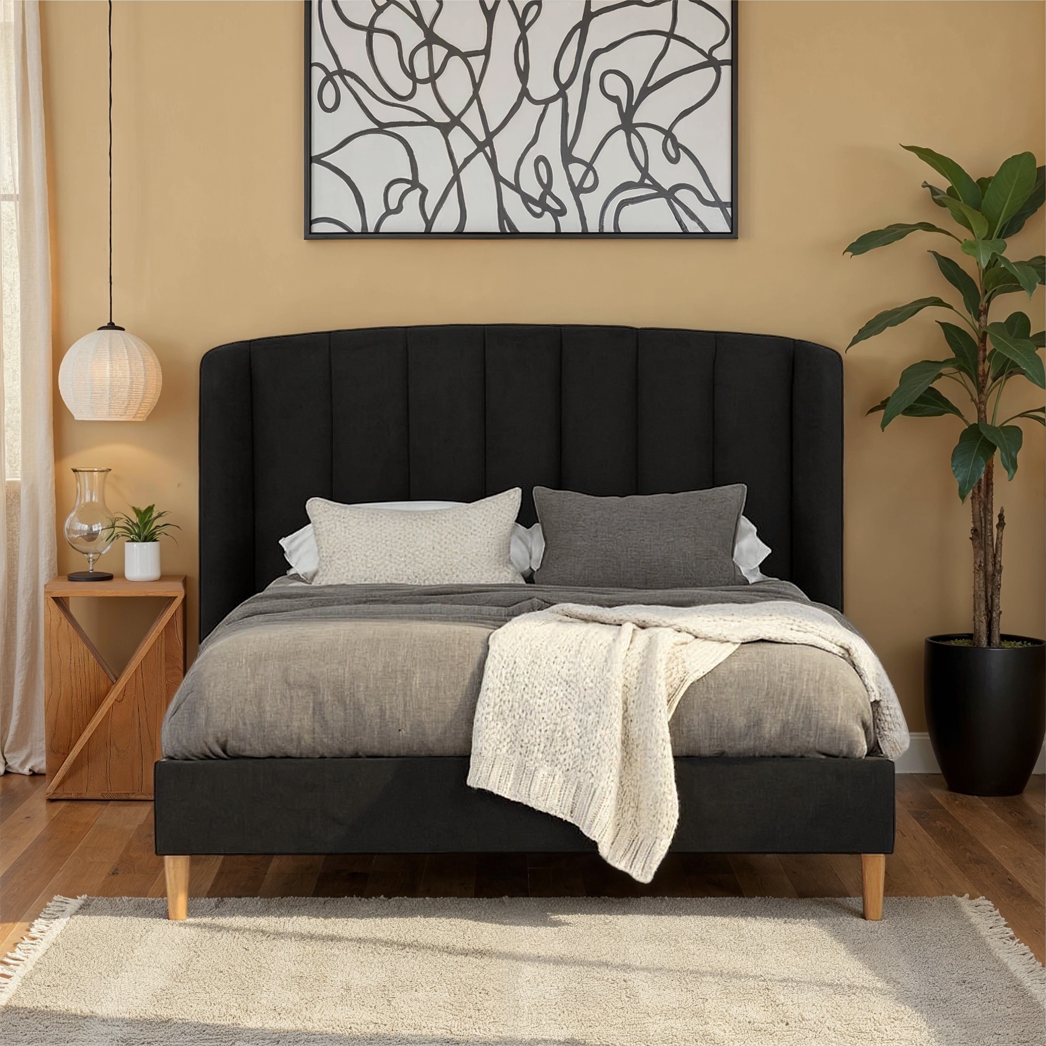 Chloe Queen Bed Frame, Charcoal