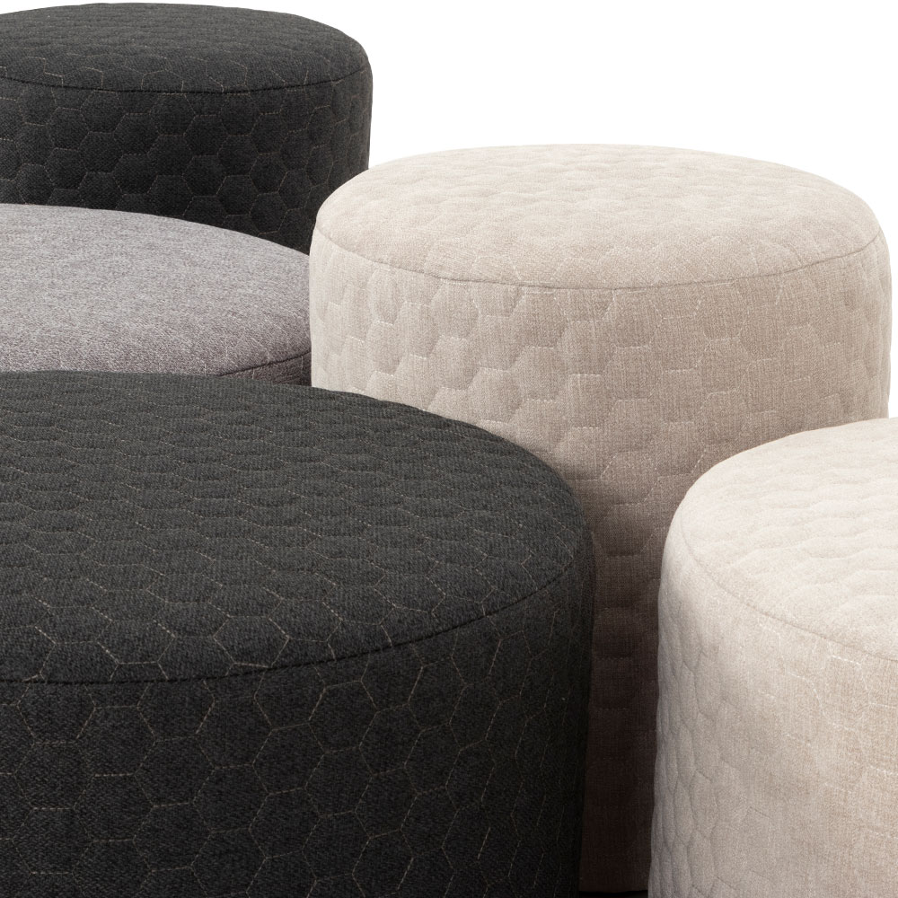 Clover Ottoman - Small, Charcoal