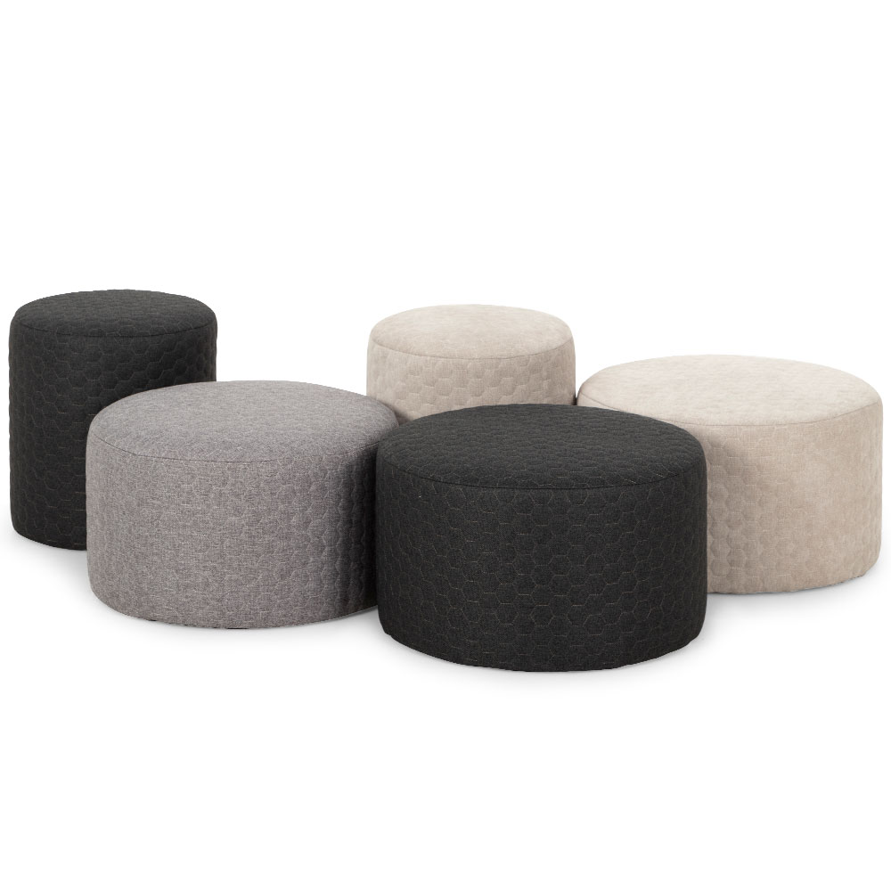 Clover Ottoman - Small, Charcoal