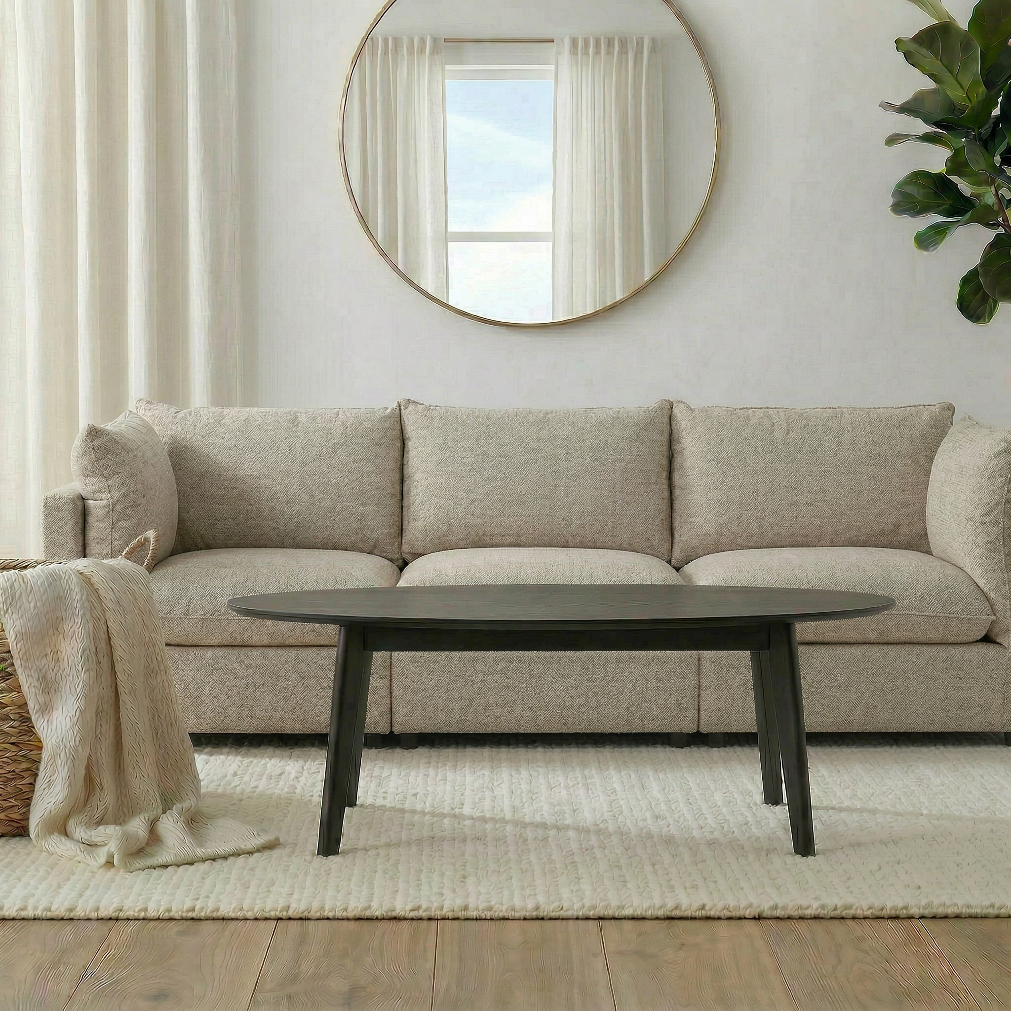 Norsk Oval Coffee Table - W120, Black