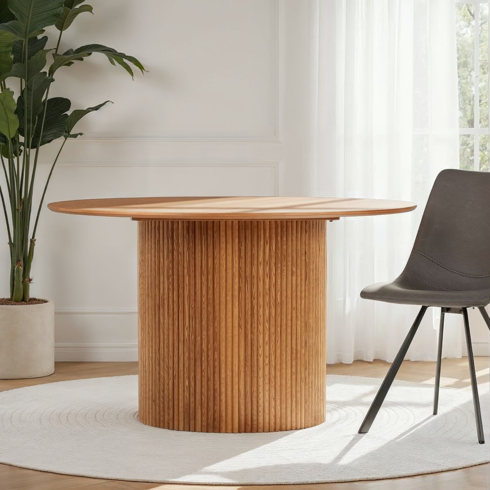 Malmo Round Dining Table - W120, Caramel