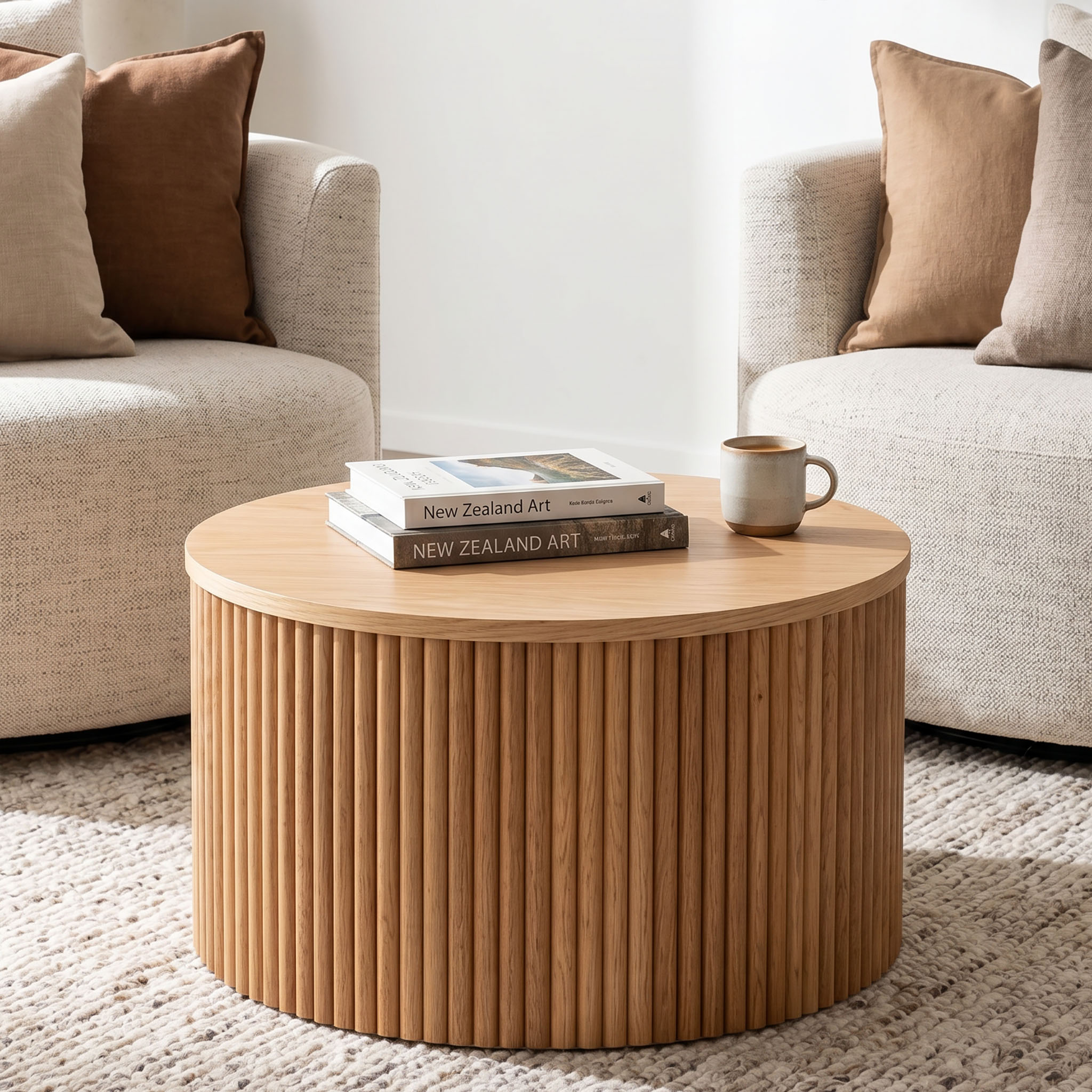 Malmo Round Coffee Table - W60, Natural