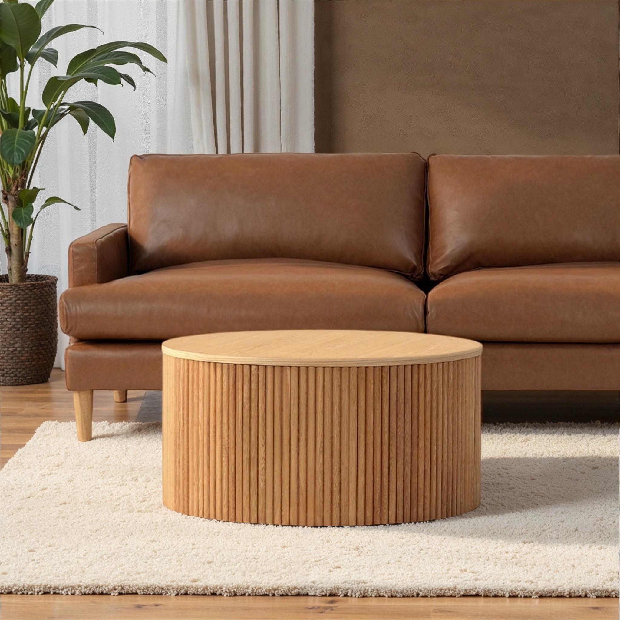 Malmo Round Coffee Table - W80, Natural