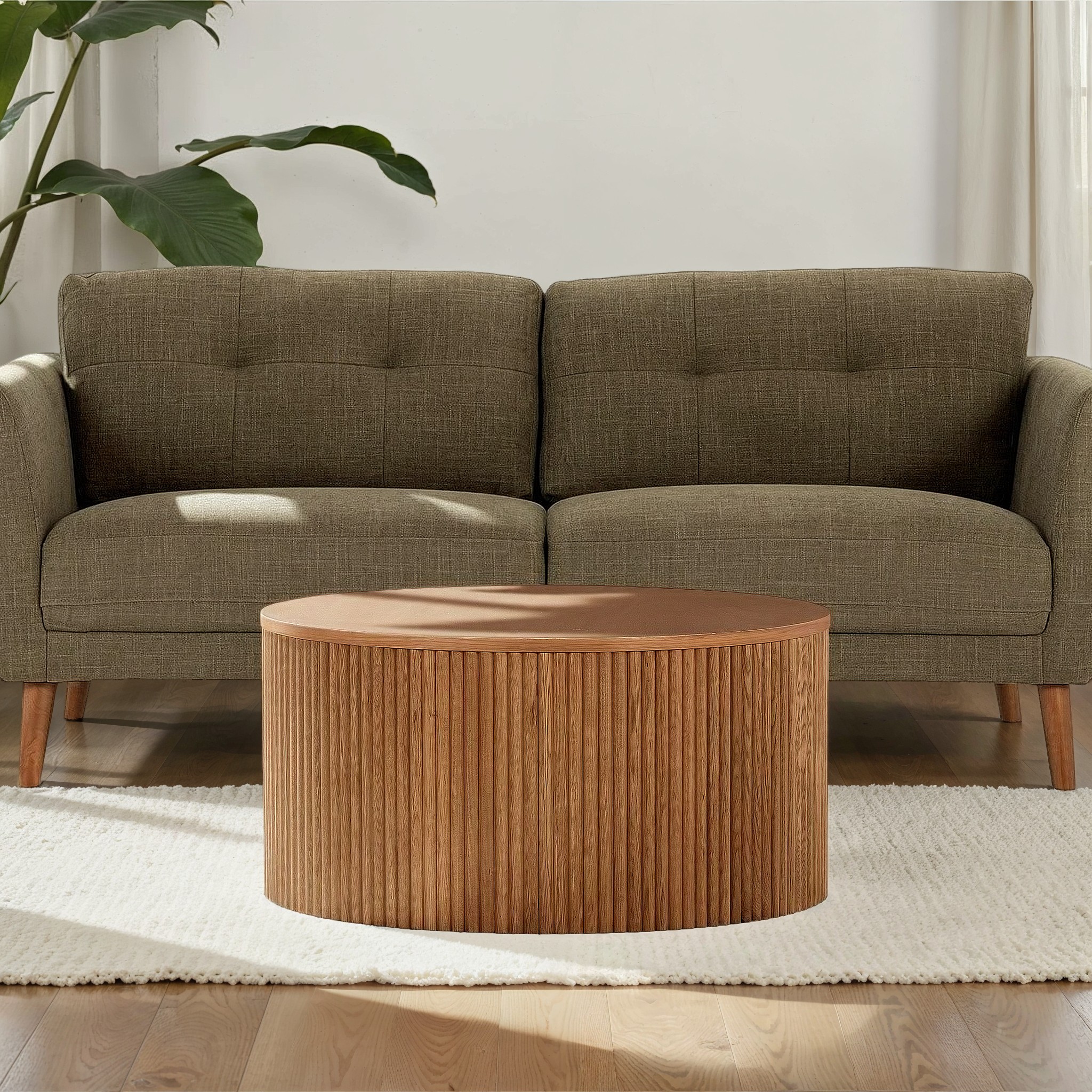 Malmo Round Coffee Table - W80, Caramel