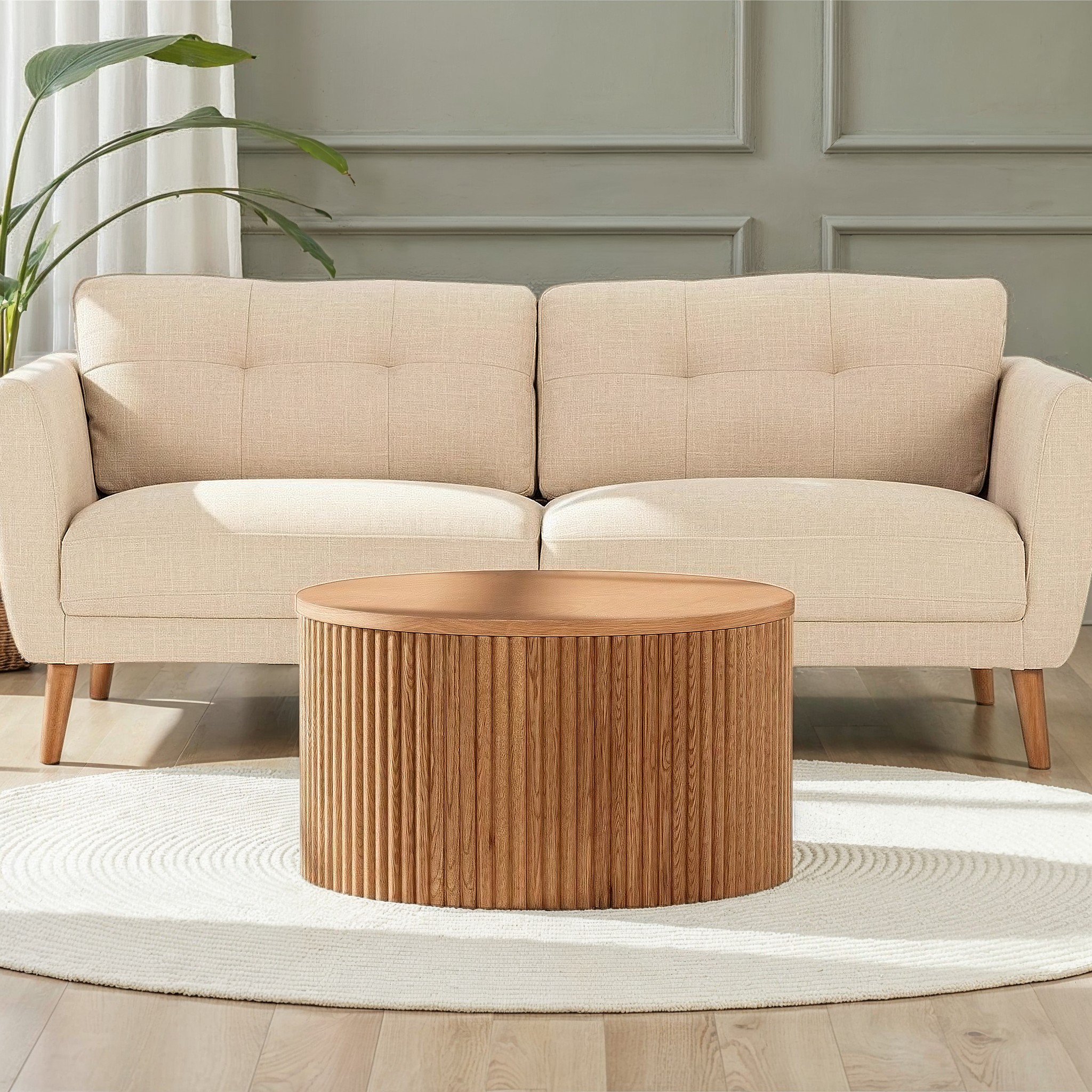 Malmo Round Coffee Table - W60, Caramel