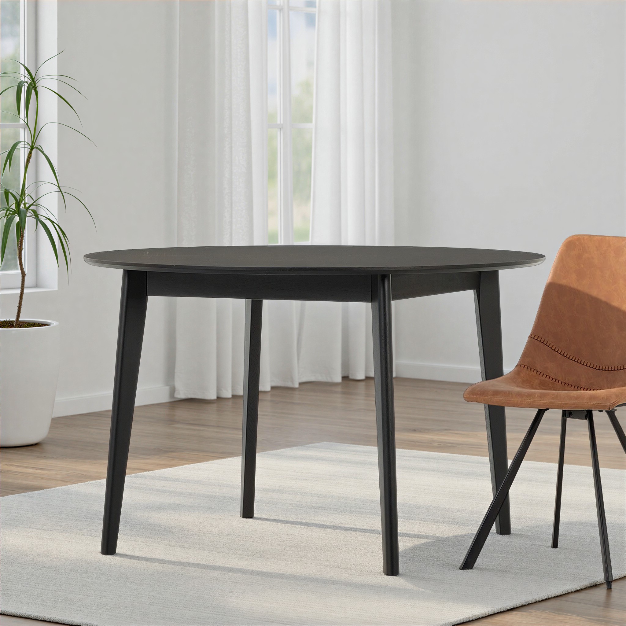 Norsk Round Dining Table - W120, Black