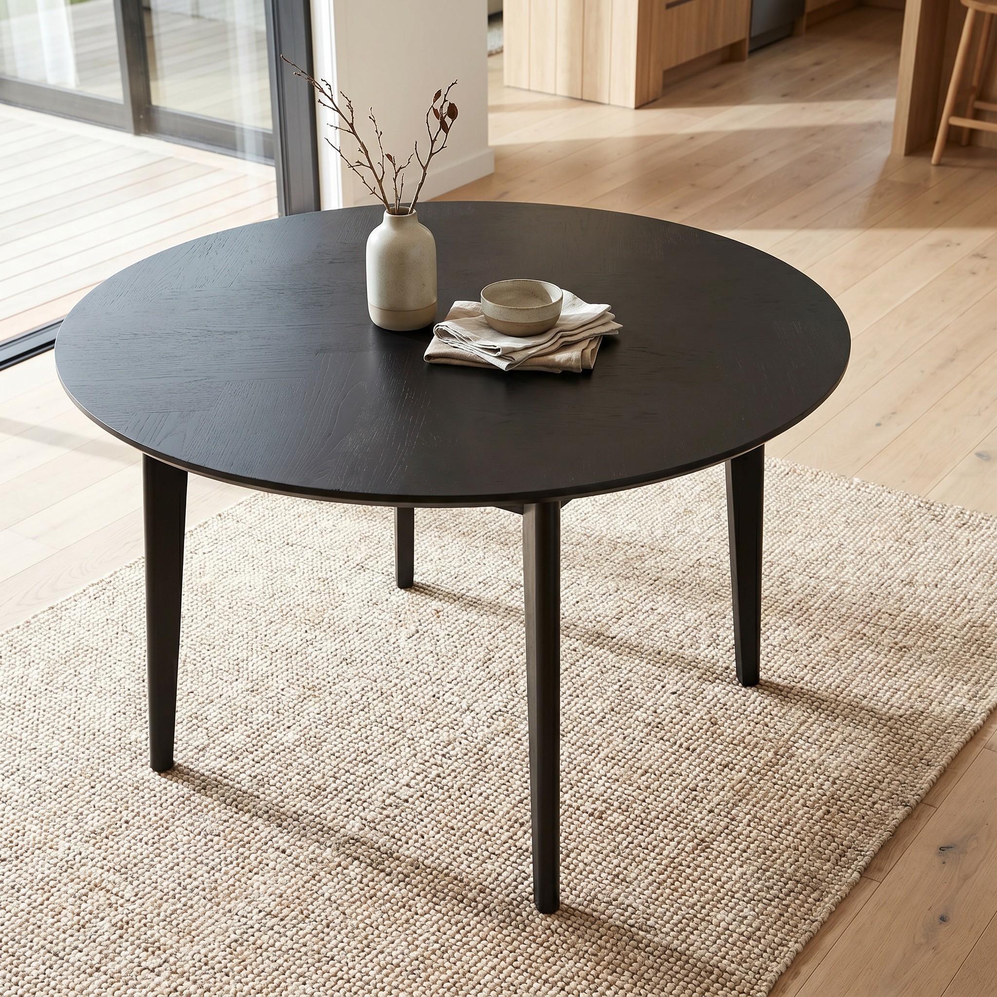 Norsk Round Dining Table - W120, Black