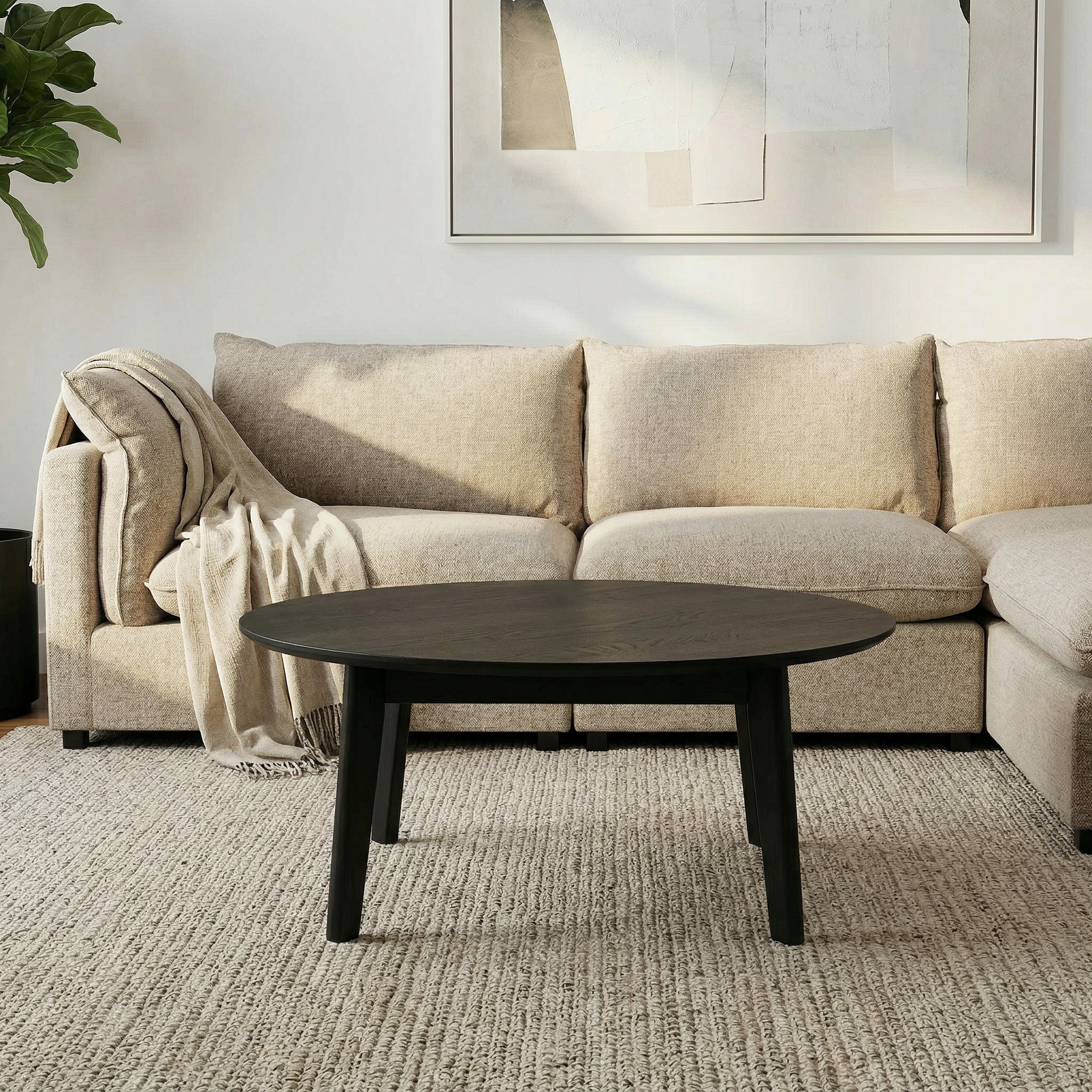 Norsk Round Coffee Table - W90, Black