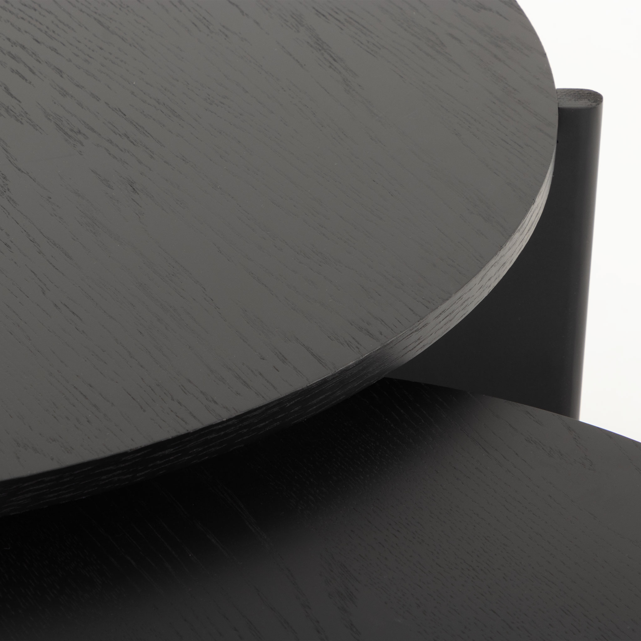 Ash Set of 2 Round Side Tables, Black