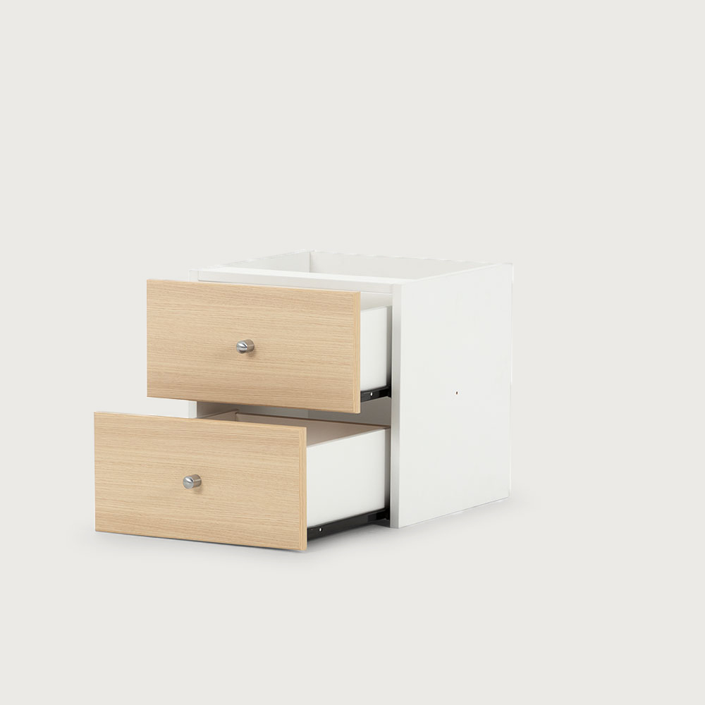 Cubo 2 Drawer Box Insert, Beech