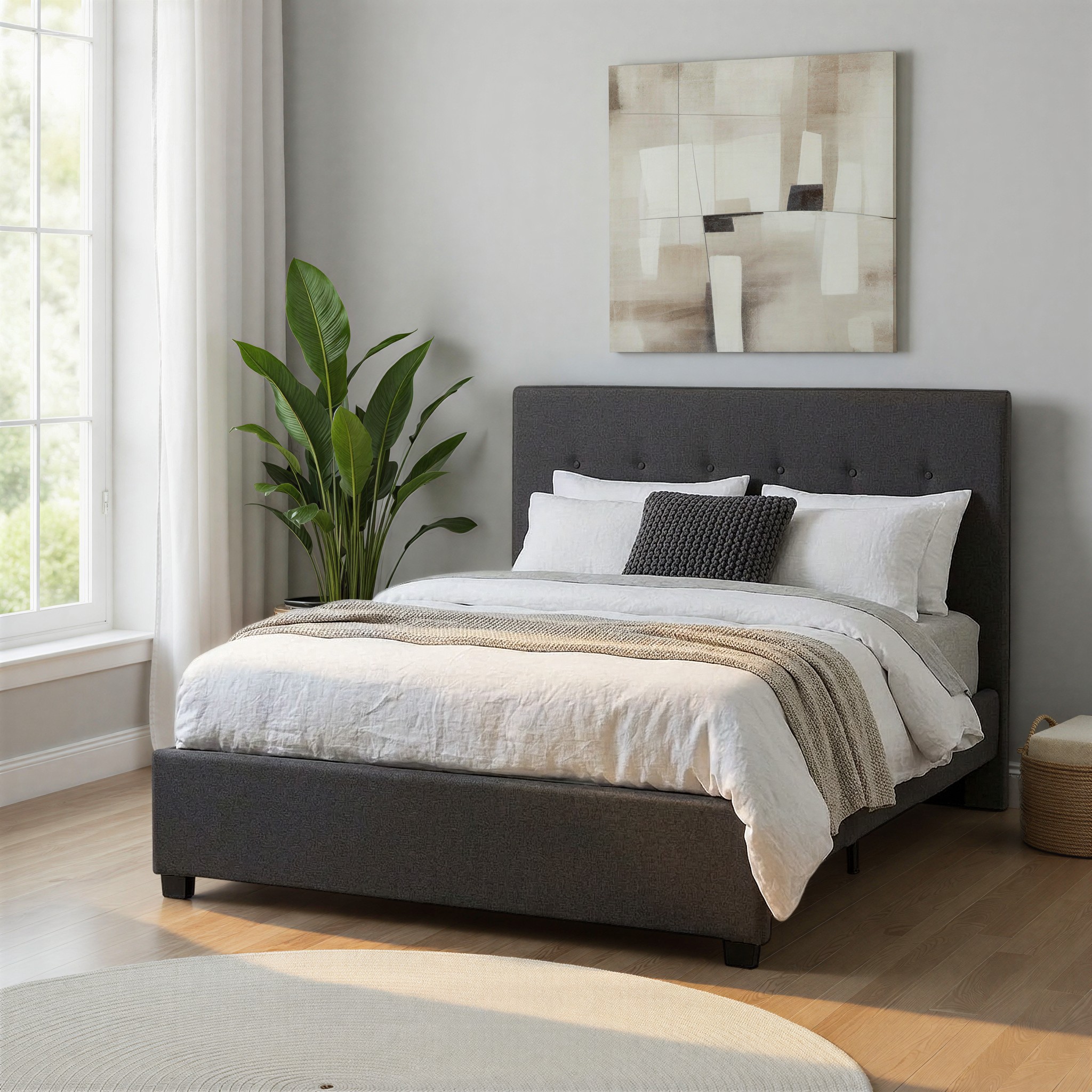 Dallas Double Bed Frame, Jet