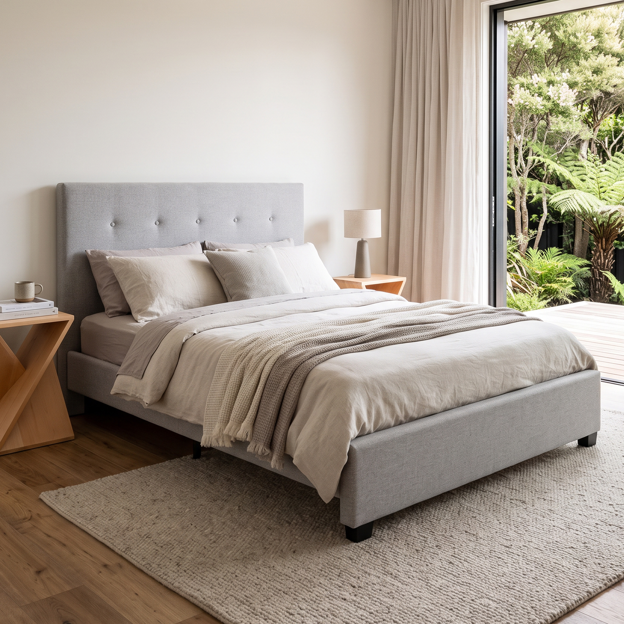 Dallas Double Bed Frame, Light Grey