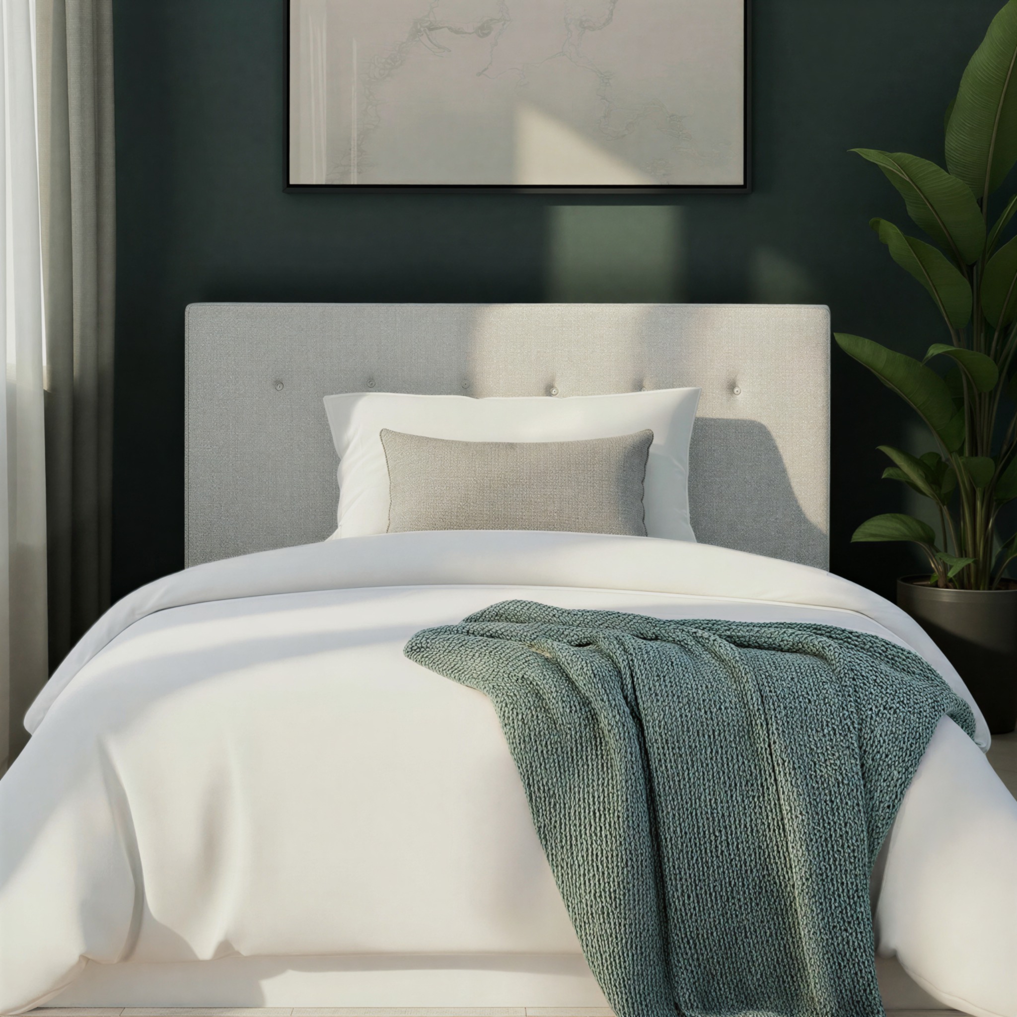 Dallas King Single Headboard, Light Grey