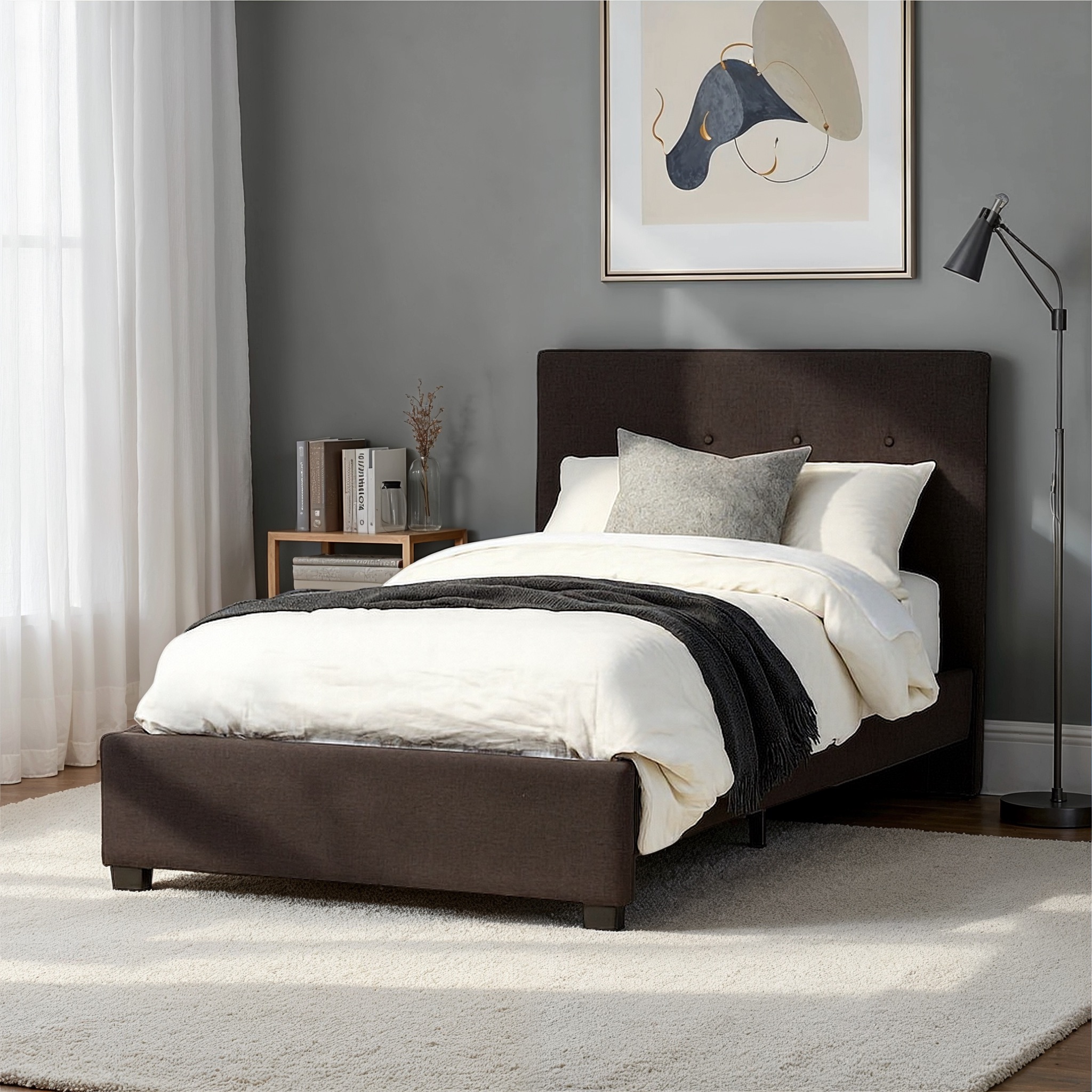 Dallas King Single Bed Frame, Jet