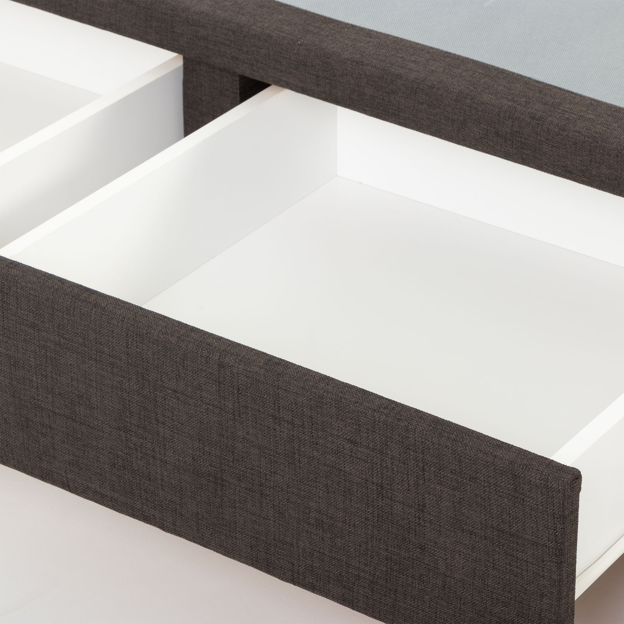 Doze 2 Drawer Left Hand Facing Mattress Base - King Single, Charcoal