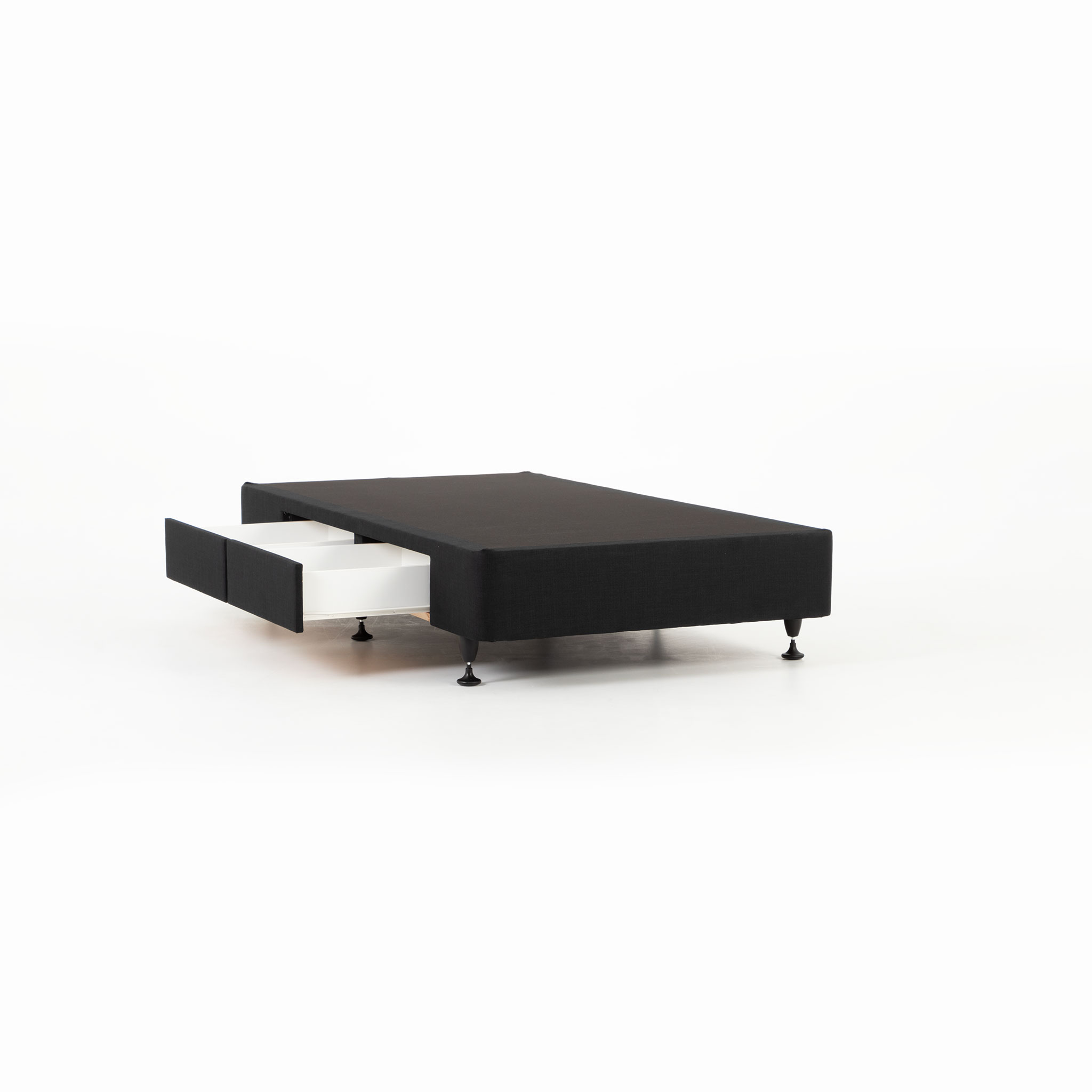Doze 2 Drawer Left Hand Facing Mattress Base - Single, Black