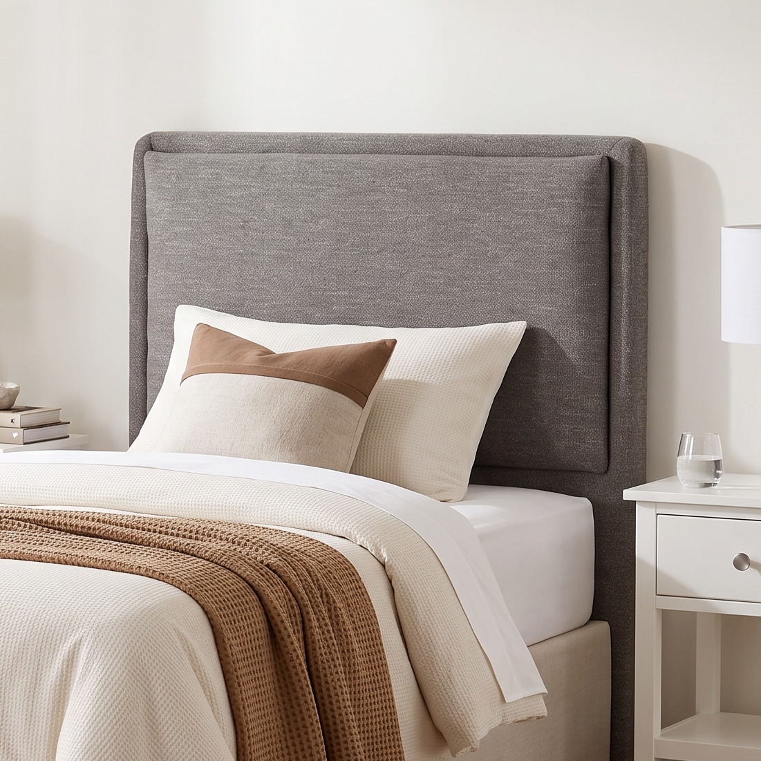Halsey Single/King Single Headboard, Dark Grey
