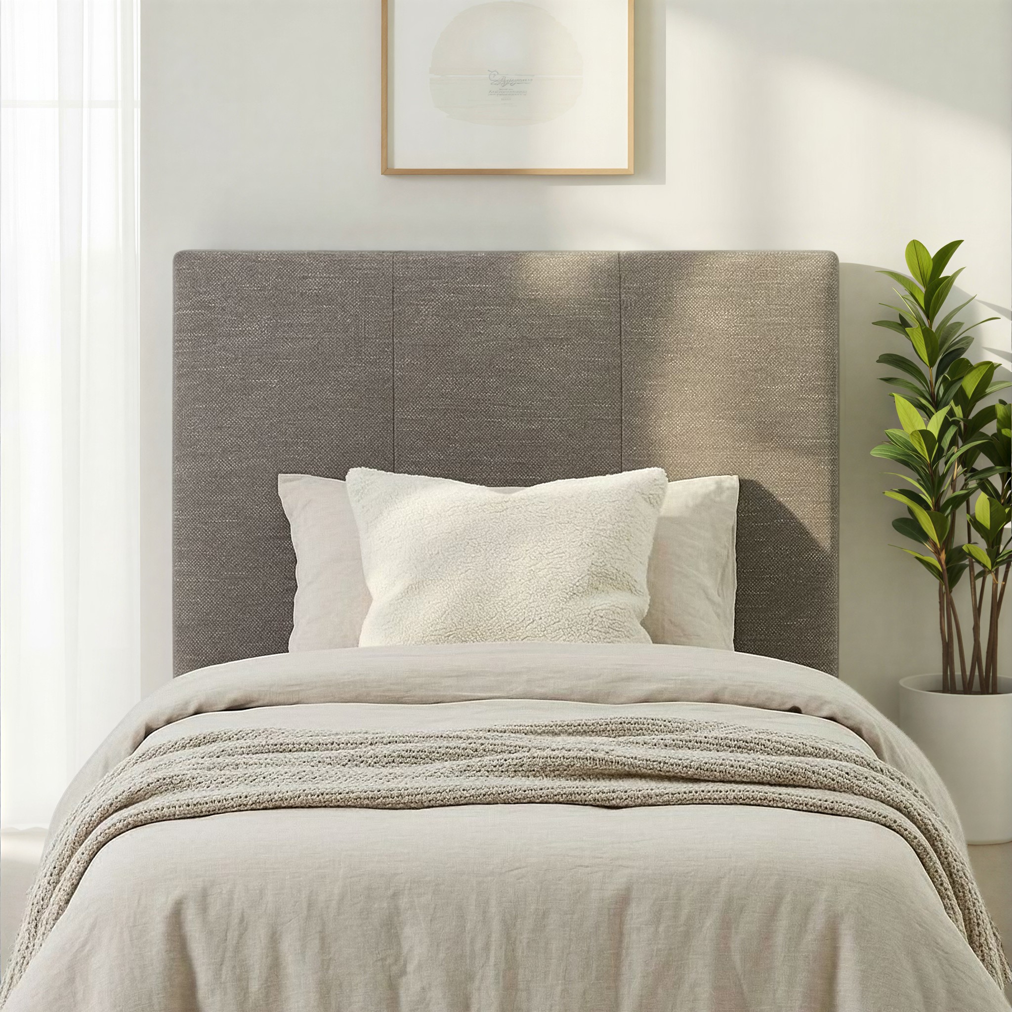 Serene Single /King Single Headboard, Dark Grey