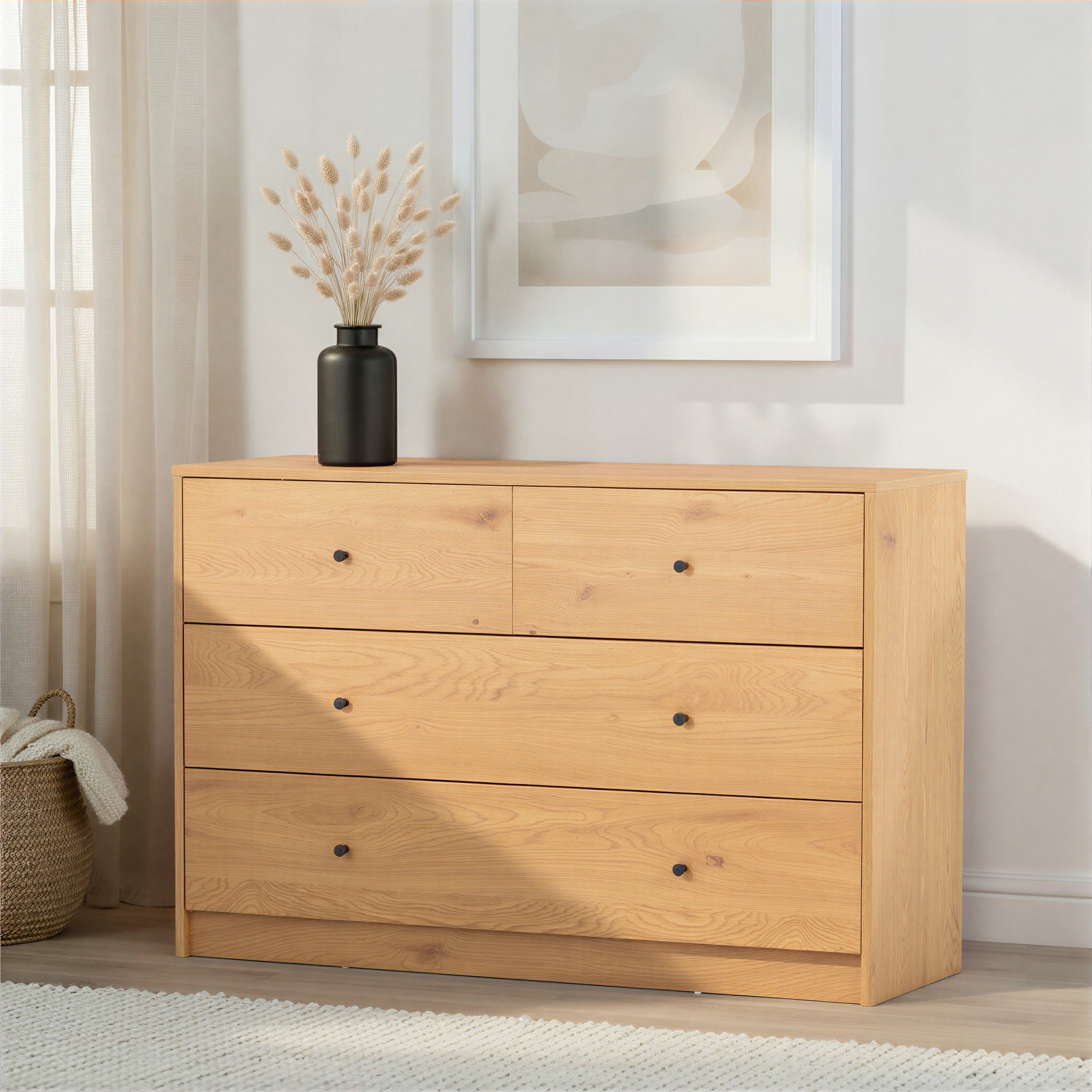 Elliot 4 Drawer Lowboy, Wild Oak