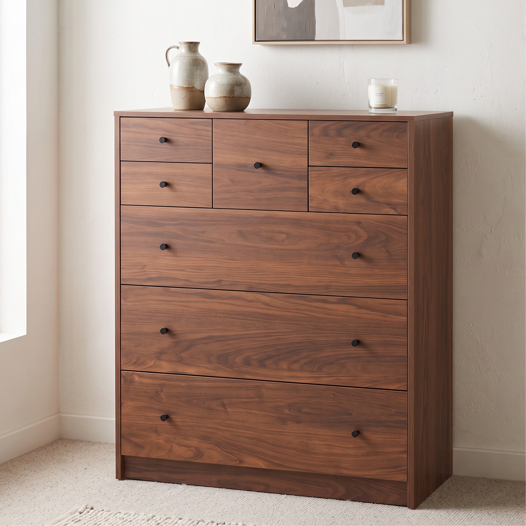 Elliot 8 Drawer Scotch Chest, Walnut