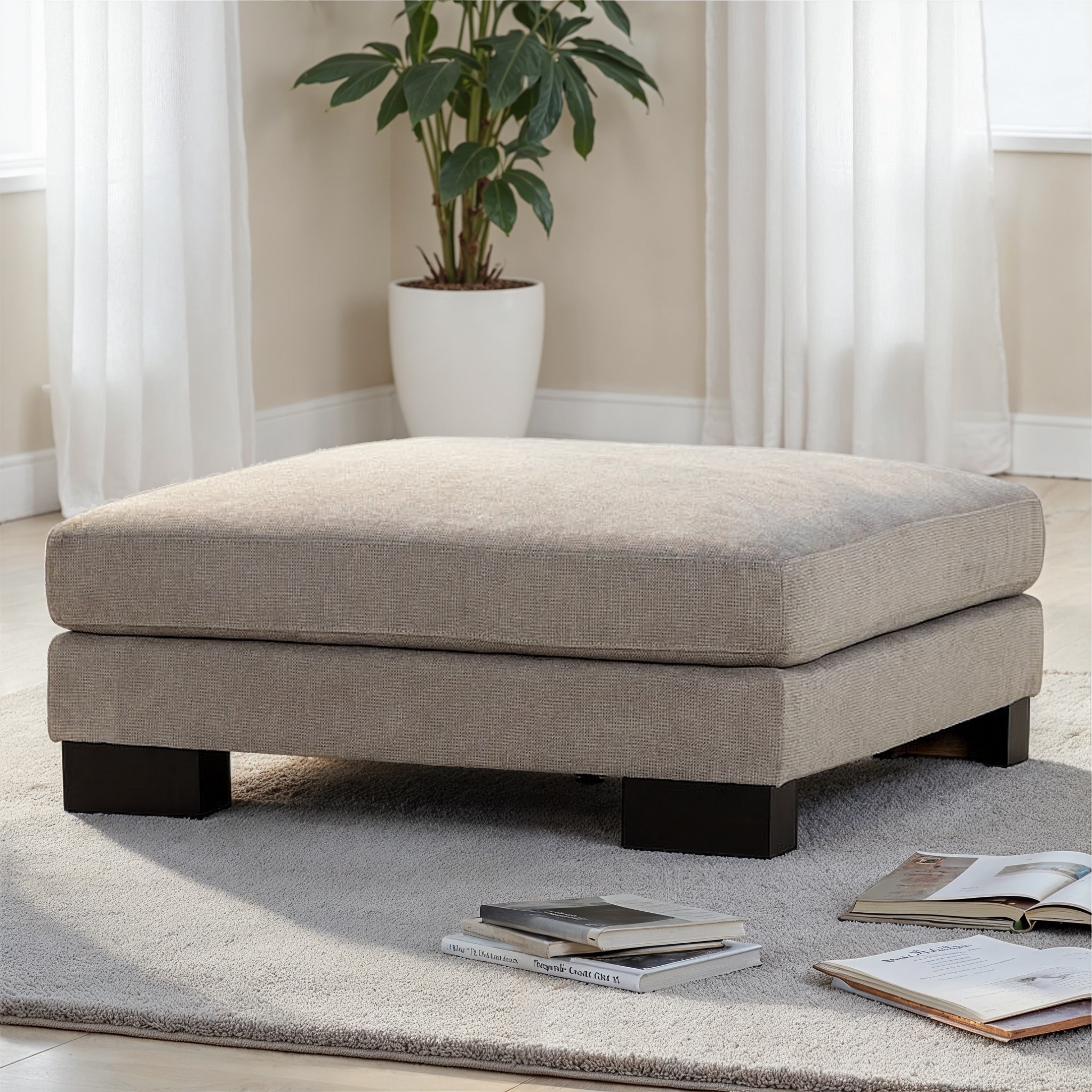 Allessa Ottoman, Light Grey