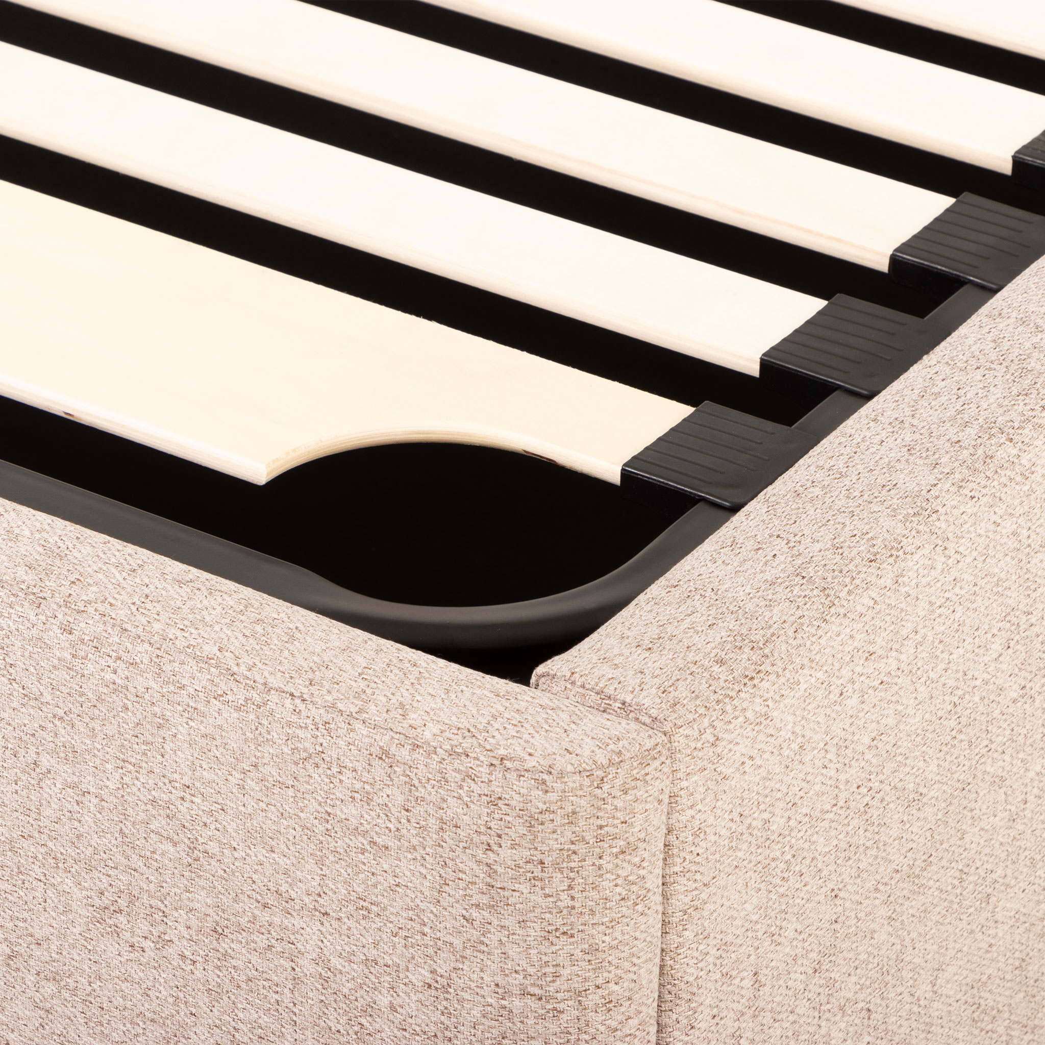 Riley Lift Up King Single Bed Frame, Beige