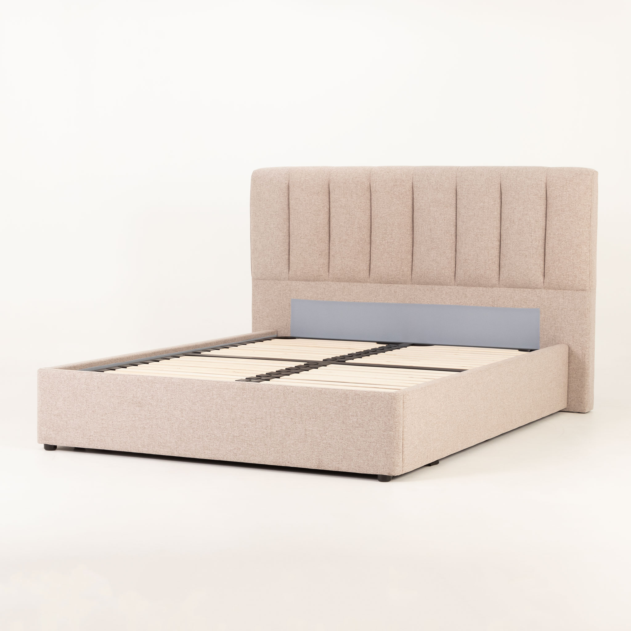 Riley Lift Up Queen Bed Frame, Beige