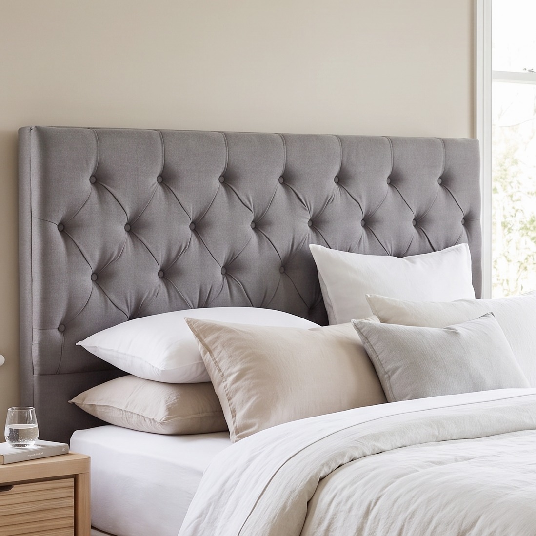 Jayden Double/Queen Headboard, Light Grey