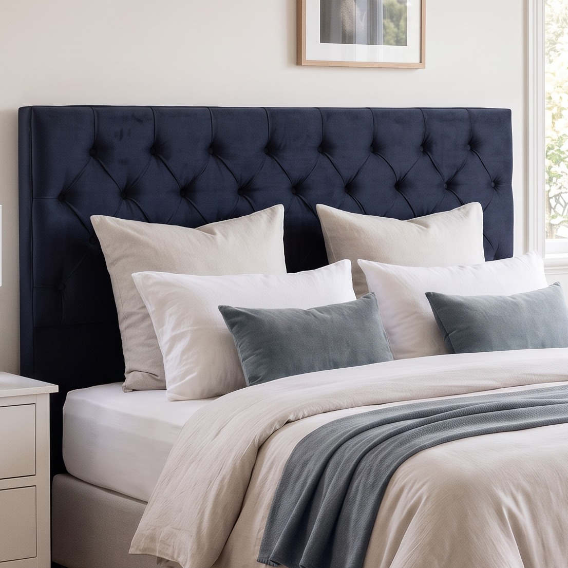 Jayden King/Super King Headboard, Navy