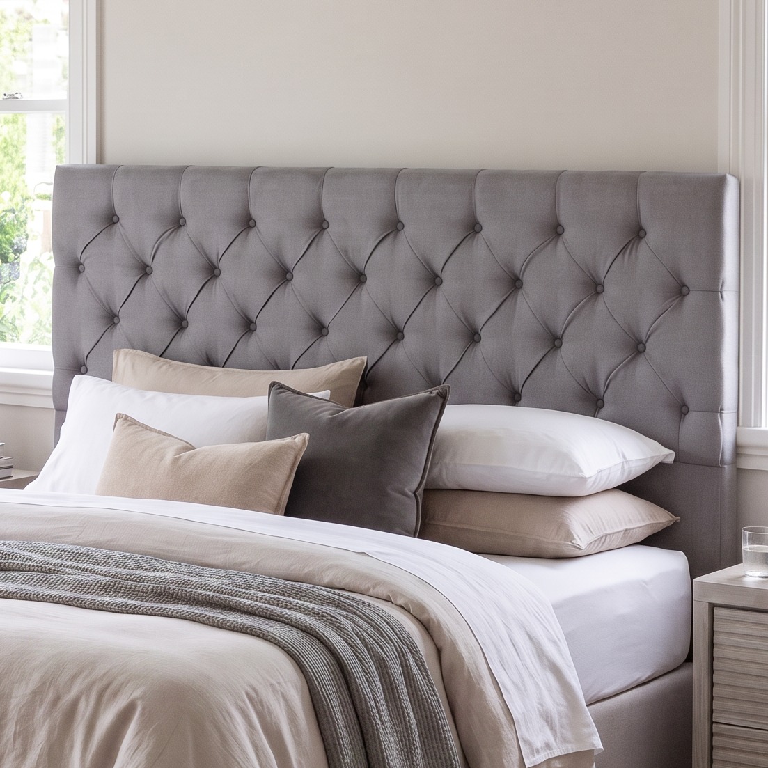 Jayden King/Super King Headboard, Light Grey