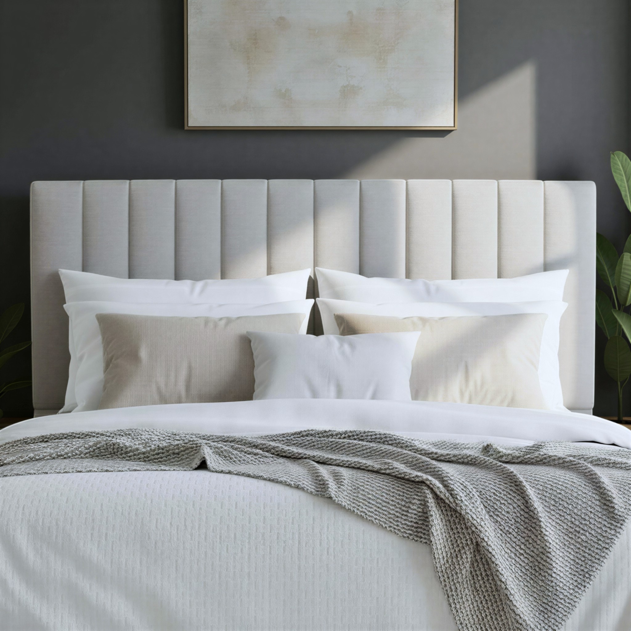 Benson King/Super King Headboard, Light Grey