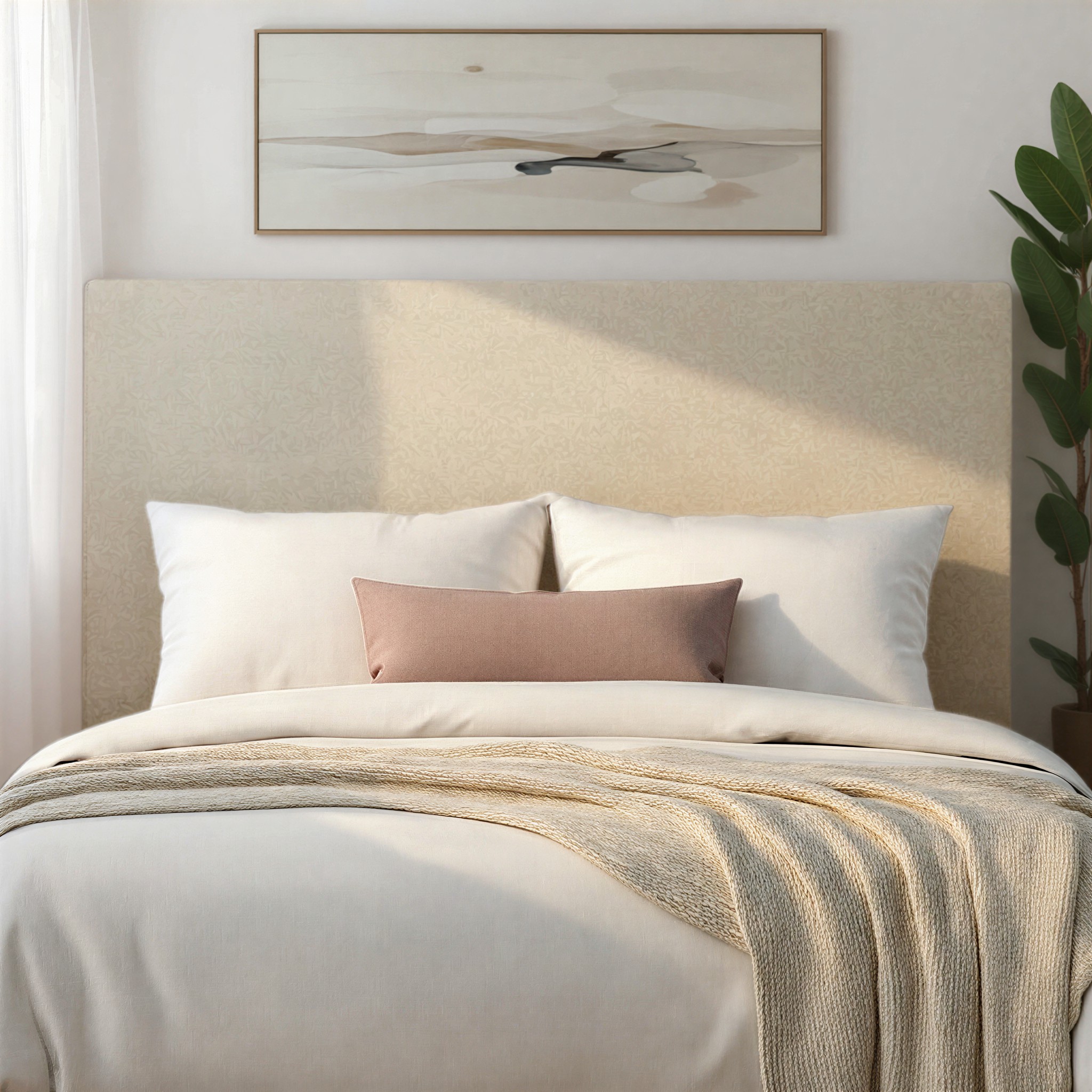 Raine King / Super King Headboard, Sand