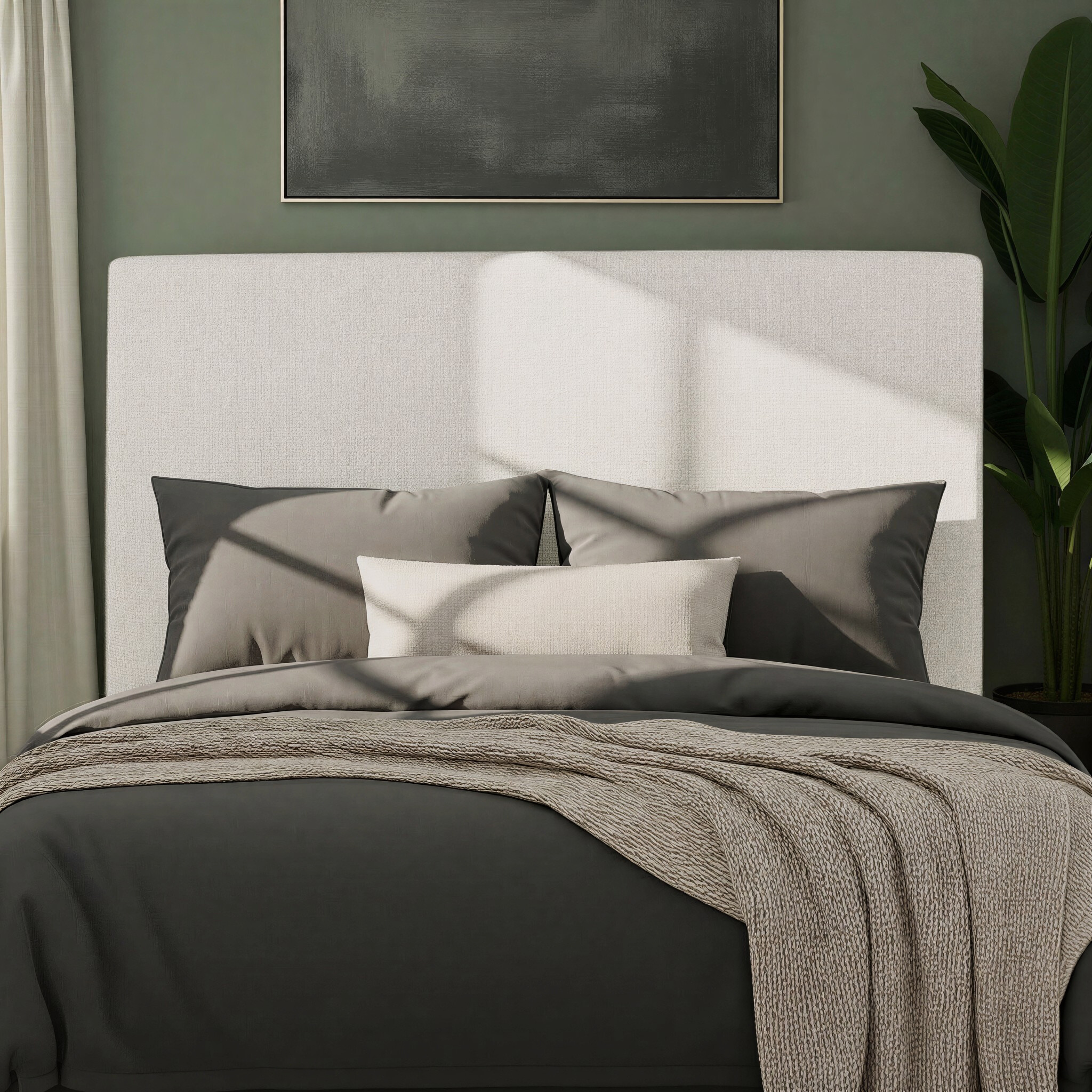 Kirby Double / Queen Headboard, Light Grey