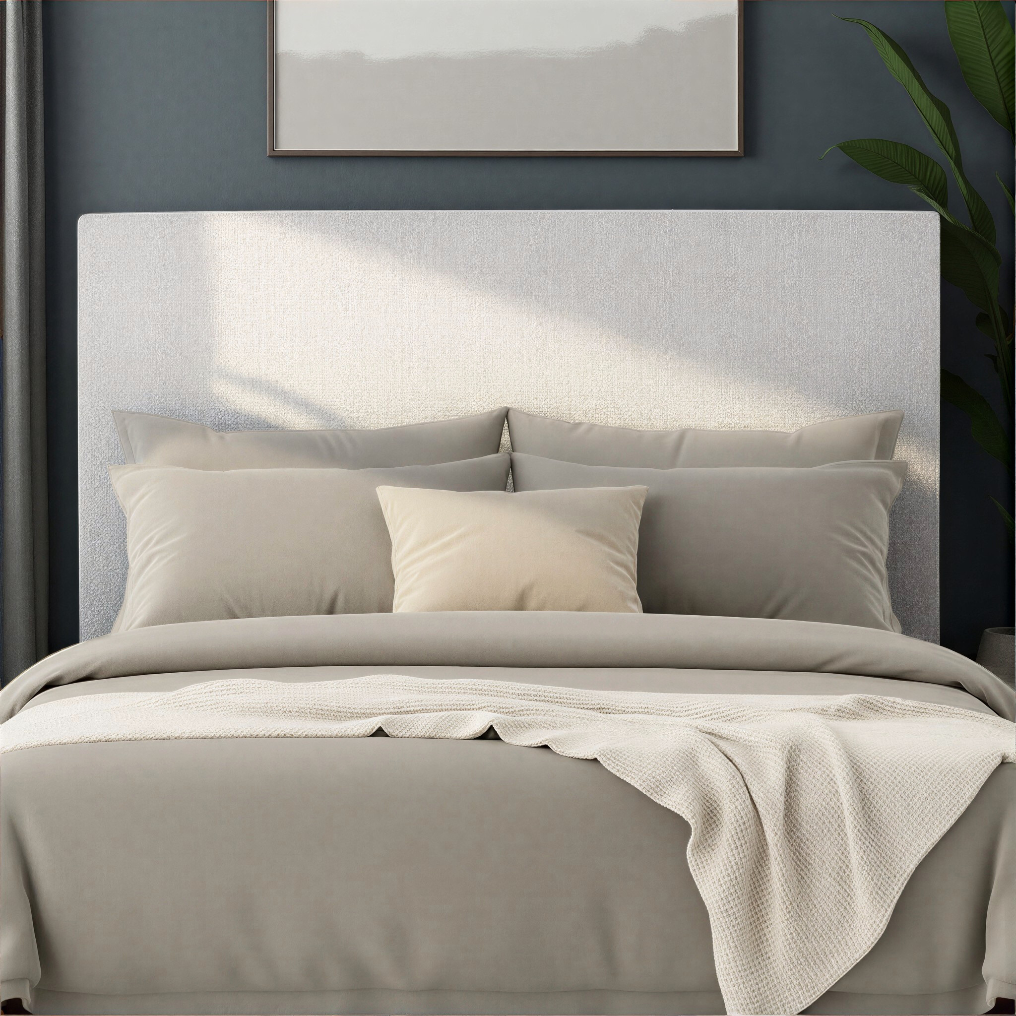 Kirby King / Super King Headboard, Light Grey