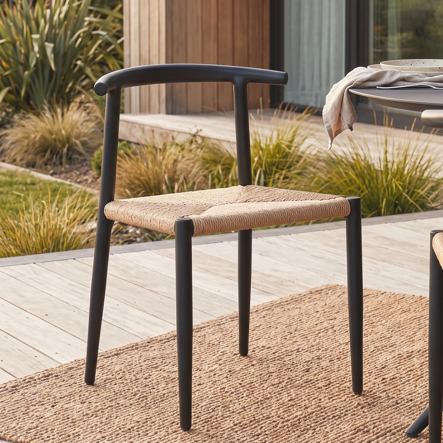 Katana Outdoor Dining Chair, Gunmetal