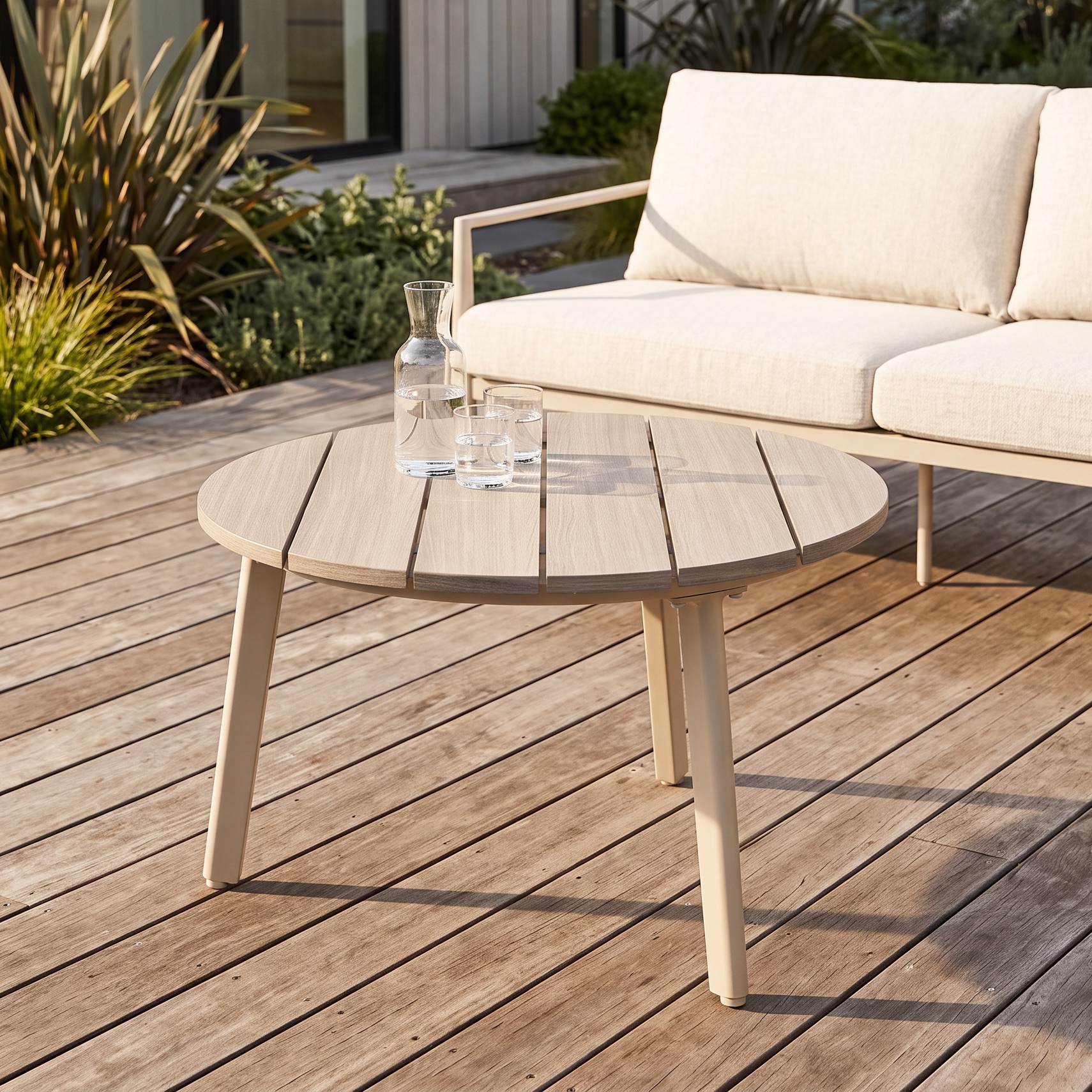 Karon Outdoor Round Coffee Table - W60, Dune